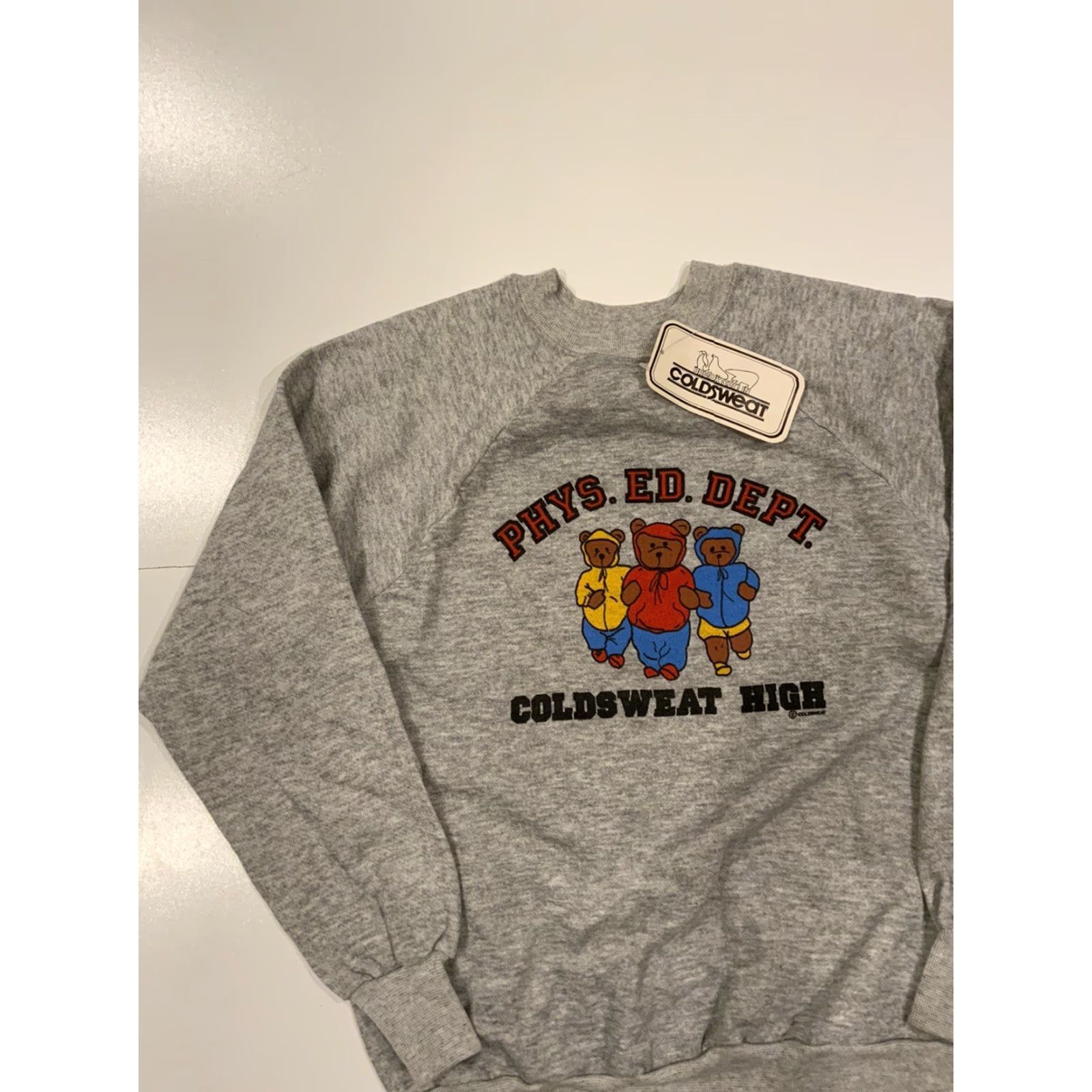 Vintage VINTAGE NWT Old Stock Coldsweat Phys Ed Dept. Bears Crewneck Sweatshirt L Gray Men Sweatshirt Size US L / EU 52-54 / 3 - 3 Thumbnail