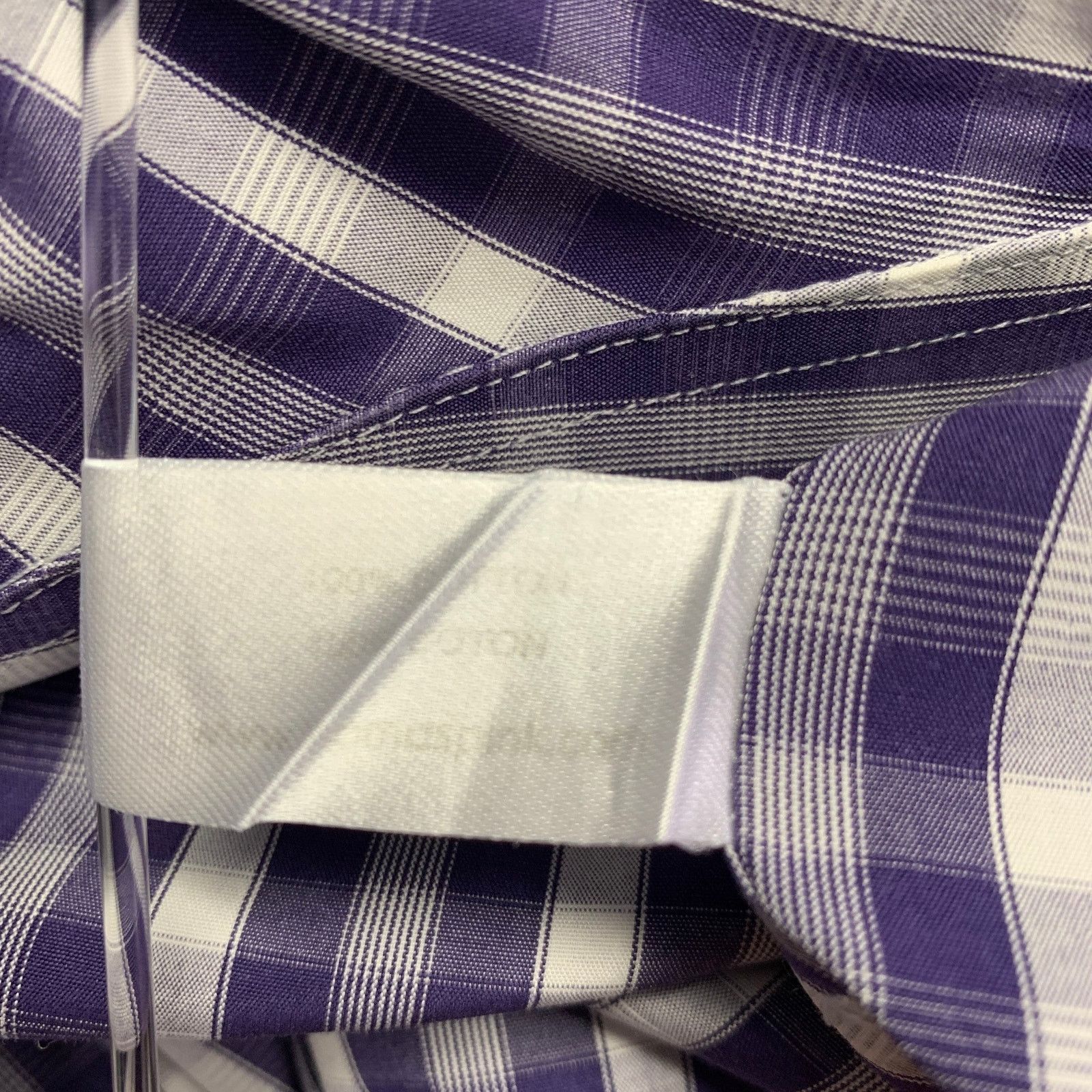 Pink PINK Size L Purple White Checkered Cotton Long Sleeve Shirt Size US L / EU 52-54 / 3 - 6 Thumbnail