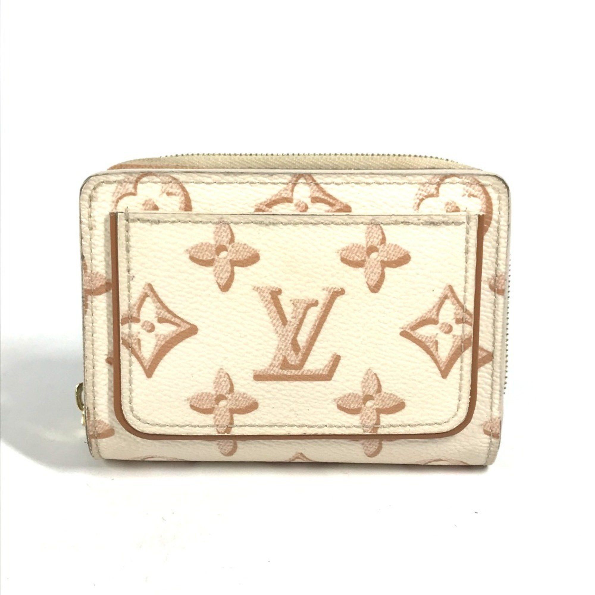 Louis Vuitton LOUIS VUITTON M81527 Monogram Portefeuille Lou Compact Wallet, Bi-fold Canvas, Women's, White Size ONE SIZE - 1 Thumbnail