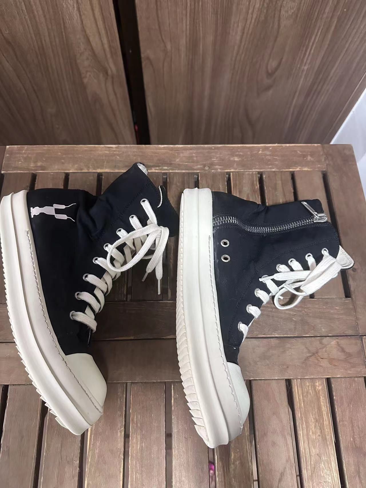 Rick Owens × Rick Owens Drkshdw Rick Owens ramones canvas sneakers 