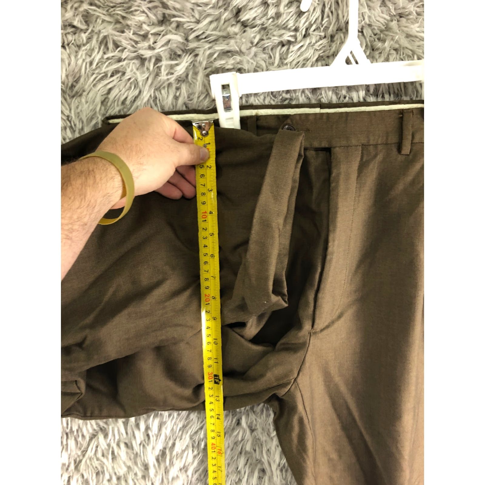 Vintage Santorelli Luxury Serge Mens Size 36 Brown Slack Dress Pants Mens Regular Straight Front Wool Belt Loops Wool Dress Pants Brown 36 Regular Mens Size US 36 / EU 52 - 4 Thumbnail