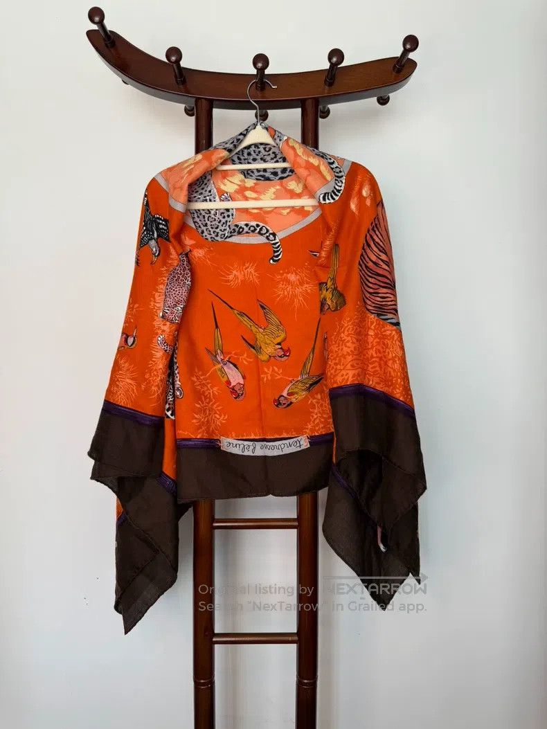 Hermes Hermes size 140*140 Shawl scarf, size 140*140, cashmere and Size ONE SIZE - 2 Thumbnail