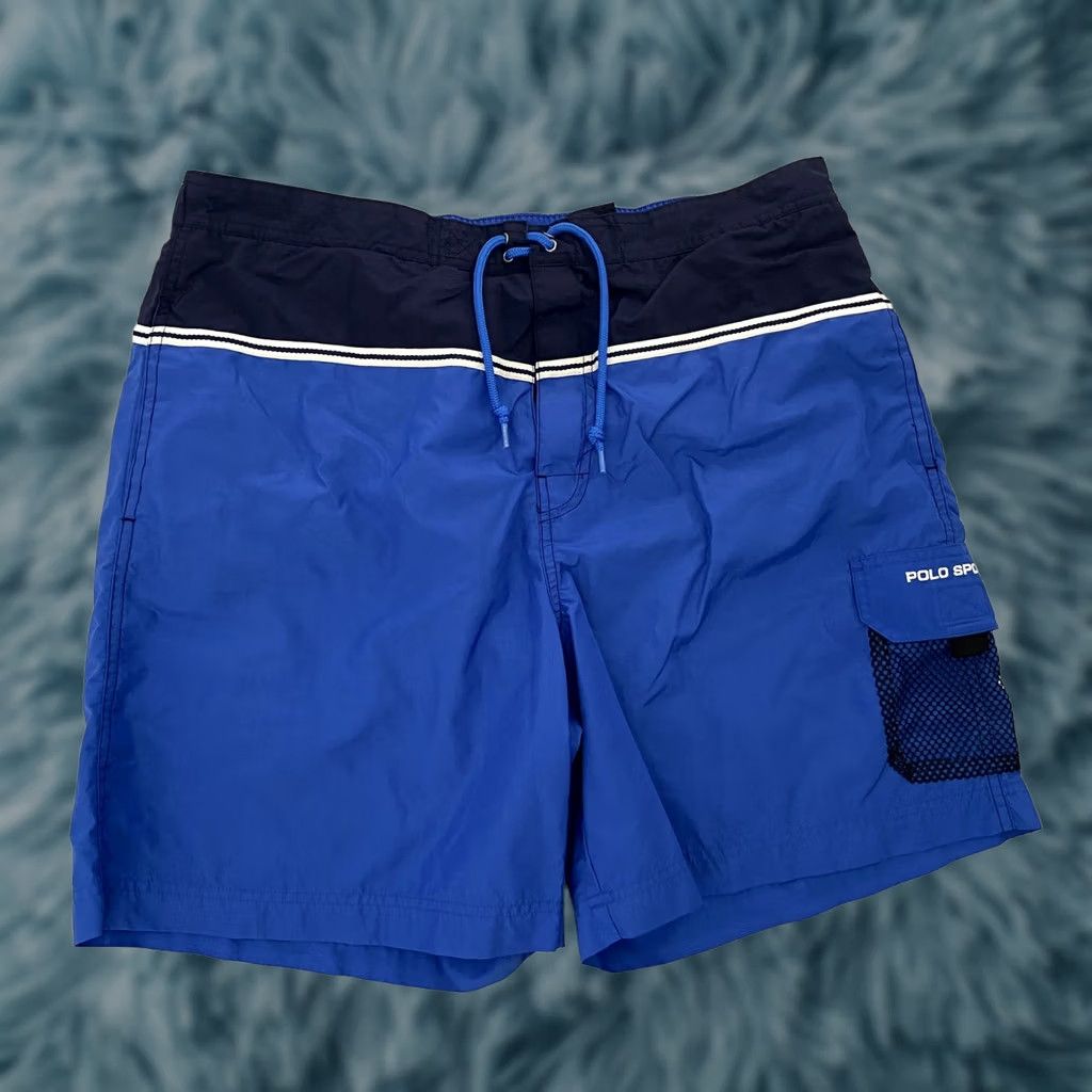 Vintage VINTAGE Polo Sport Ralph Lauren Blue Board Swim Trunks Shorts Adult XL Size US XL / EU 56 / 4 - 1 Thumbnail