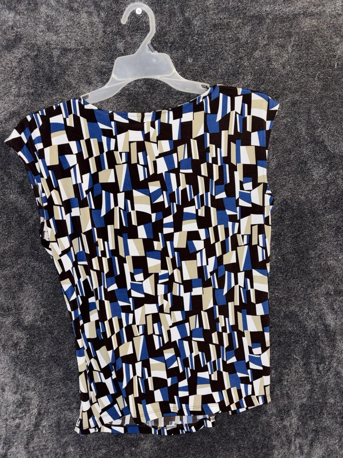 Other New York & Company Stretch Geometric Henley Top XL Size XL / US 12-14 / IT 48-50 - 2 Thumbnail