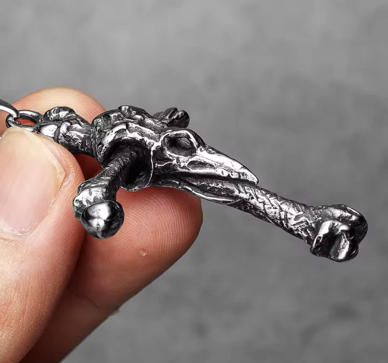 Other Crow Bone Cross Stainless Steel Amulets Pendant Chain Size ONE SIZE - 4 Thumbnail