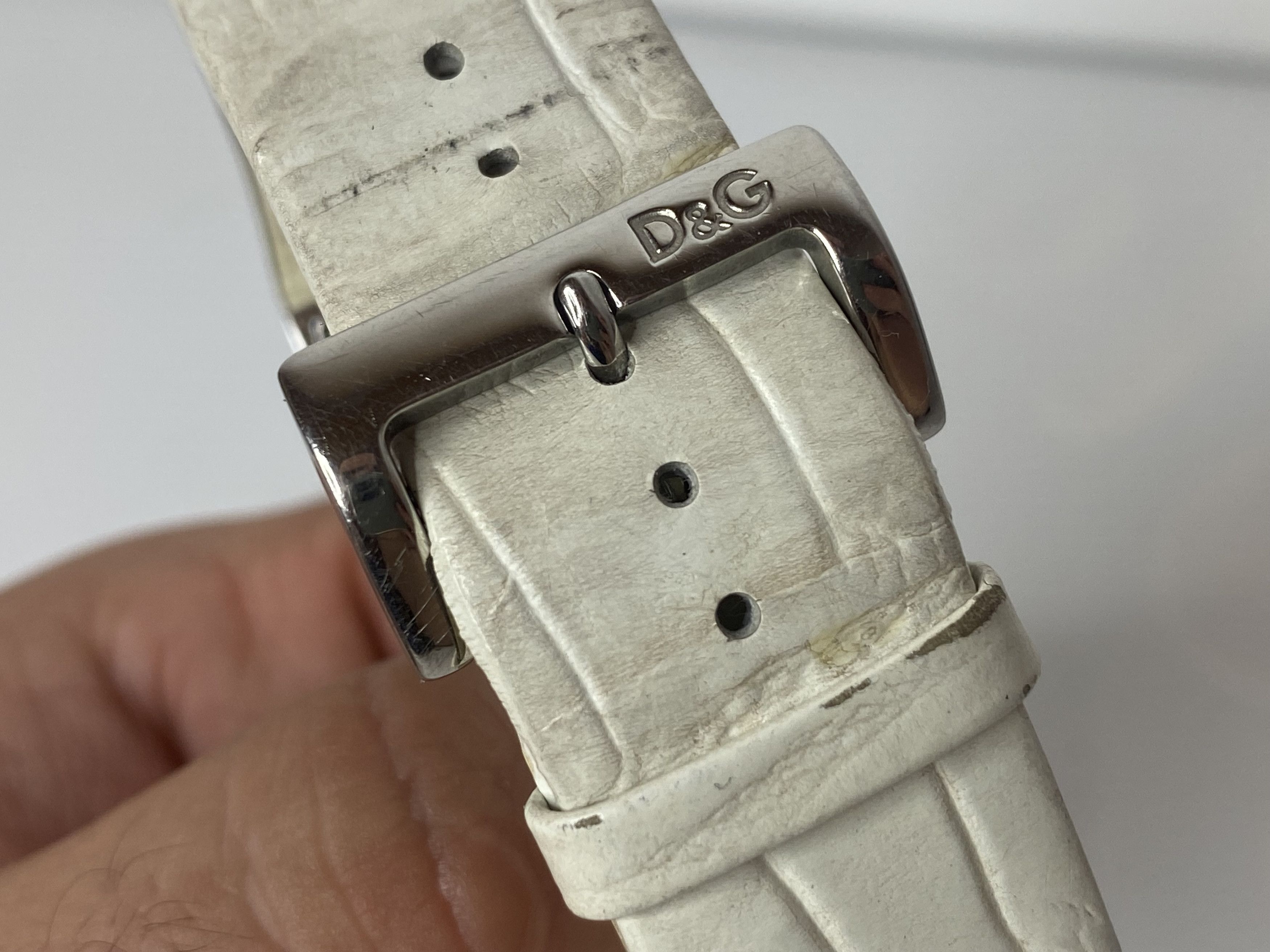 Dolce & Gabbana DOLCE & GABBANA 302555 TIME WATCH SILVER WHITE LEATHER BELT Size ONE SIZE - 5 Thumbnail