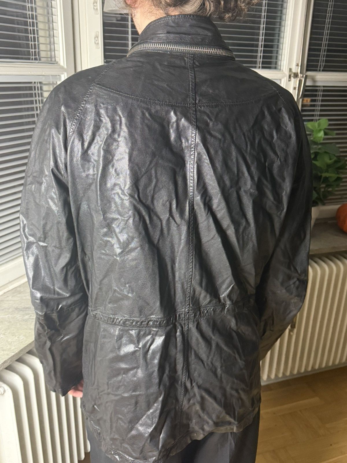 Marni Glossy Leather Oiler Biker Jacket Size US L / EU 52-54 / 3 - 10 Thumbnail