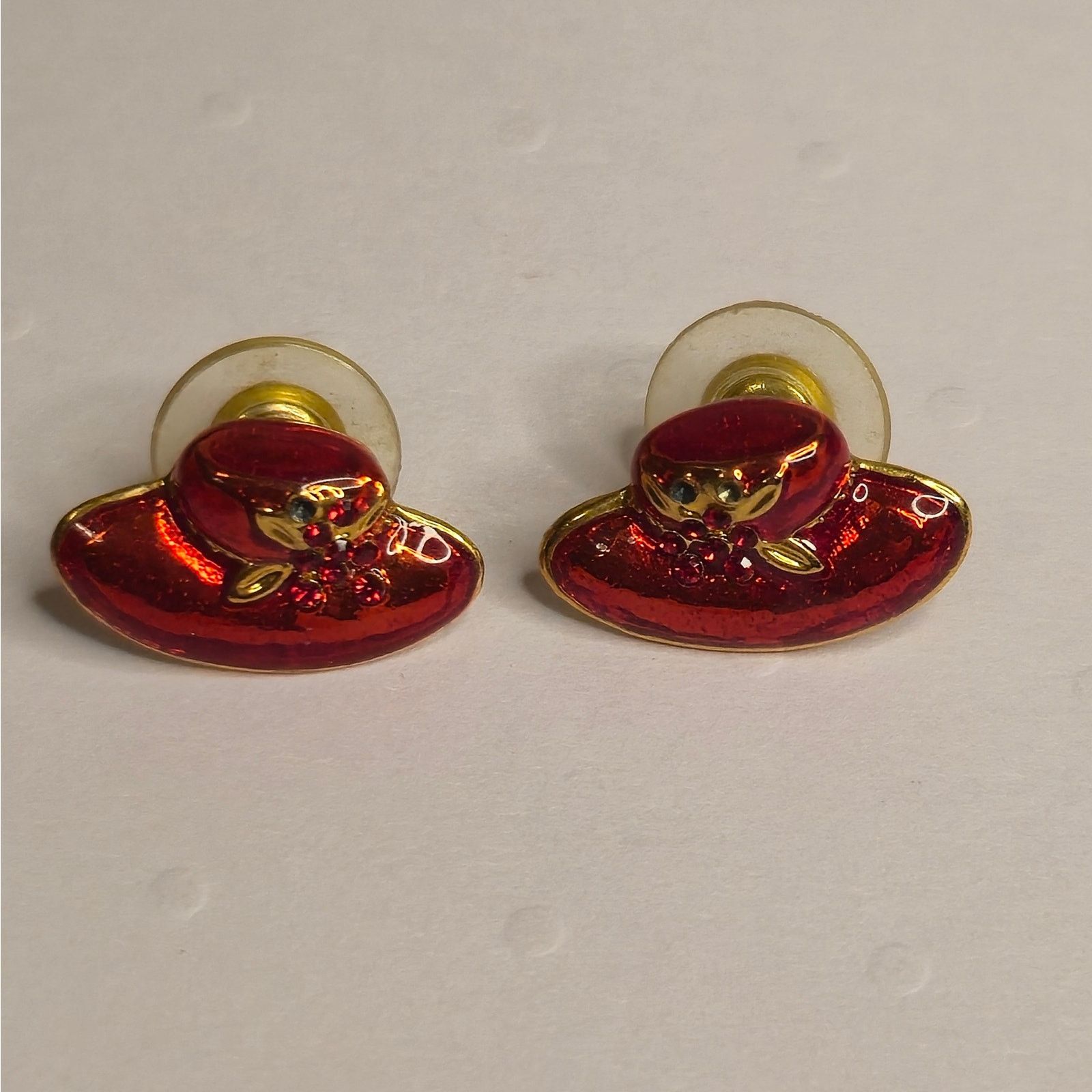 Vintage Vintage Red Hat Society Jewelry Lot - Brooches & Earrings Size ONE SIZE - 5 Thumbnail