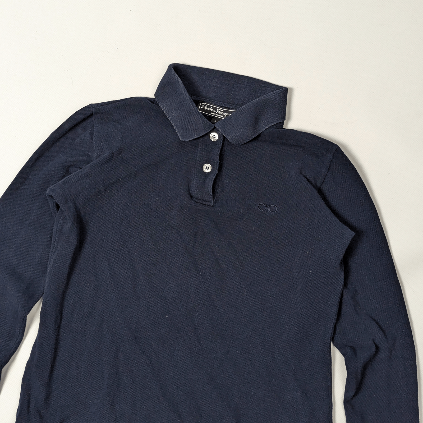 Salvatore Ferragamo Salvatore Ferragamo Vintage Luxury Navy Blue Polo Shirt Size S / US 4 / IT 40 - 9 Thumbnail