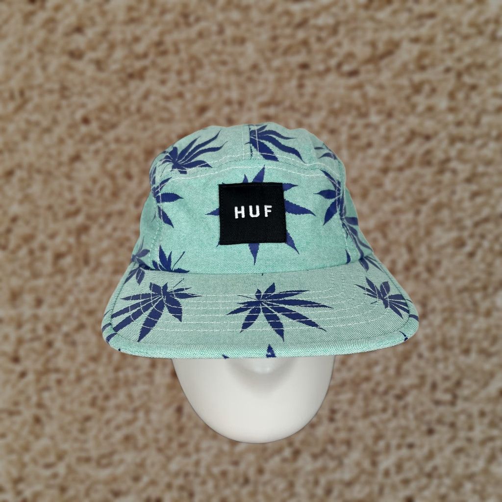 Huf HUF Hat Cap Strap Back Adult One Size Blue Marijuana Leaf Print Skate Cotton - 5 Panel - Men - Twill - Solid Pattern - Beach 90s Size ONE SIZE - 1 Thumbnail