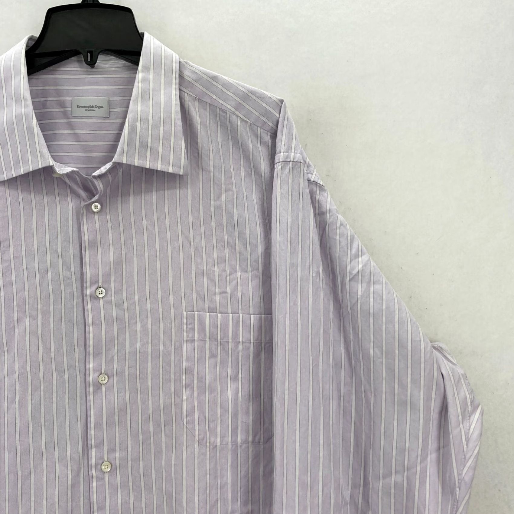 Ermenegildo Zegna Ermenegildo Zegna Su Misura Terry Philbin Dress Shirt Mens Small Purple Striped Shirt Mens Small Purple Striped Size 36R - 2 Thumbnail