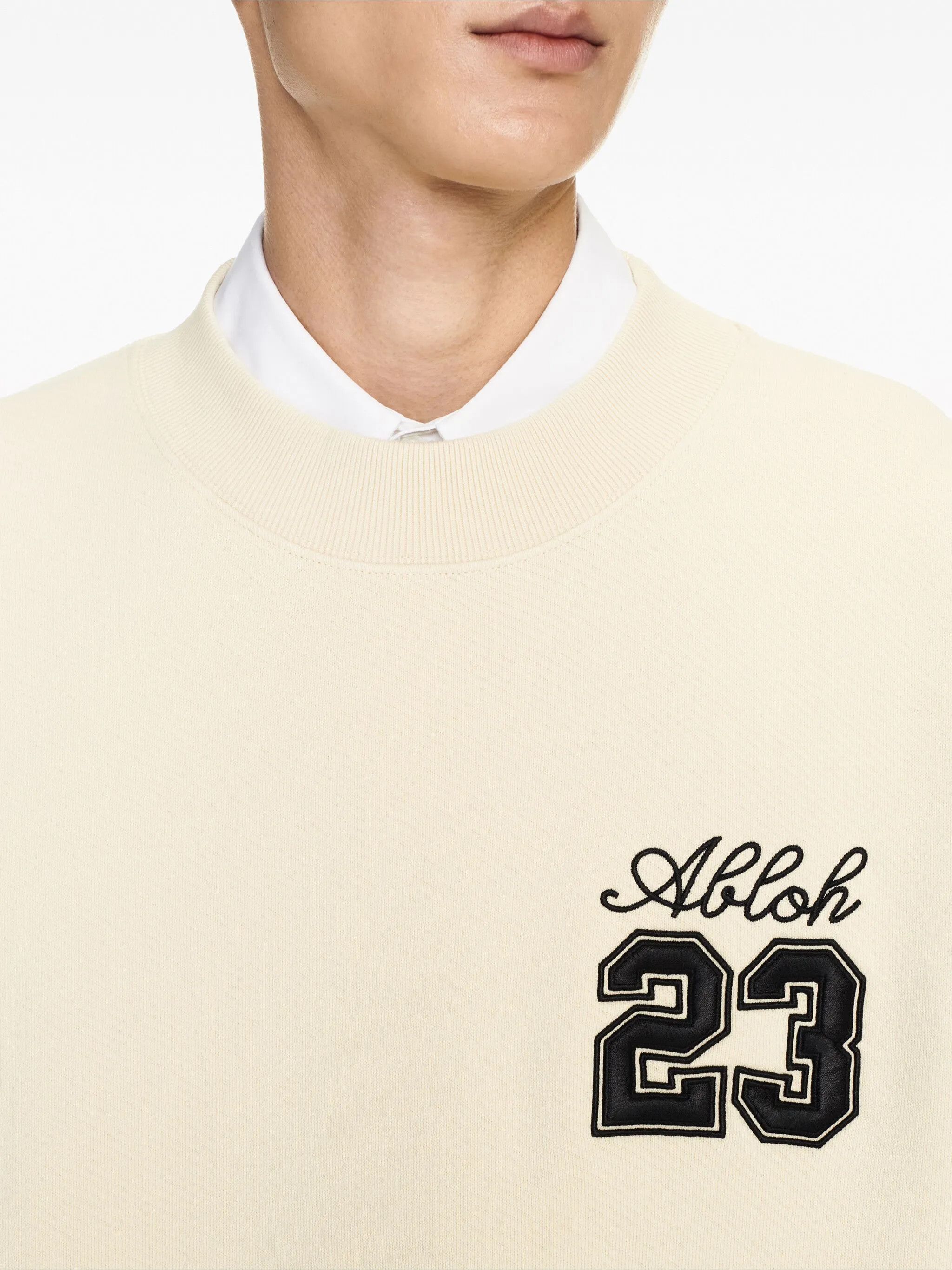 Off-White o1y0325 Logo Crewneck Sweatshirt in Light Beige Size US L / EU 52-54 / 3 - 2 Thumbnail