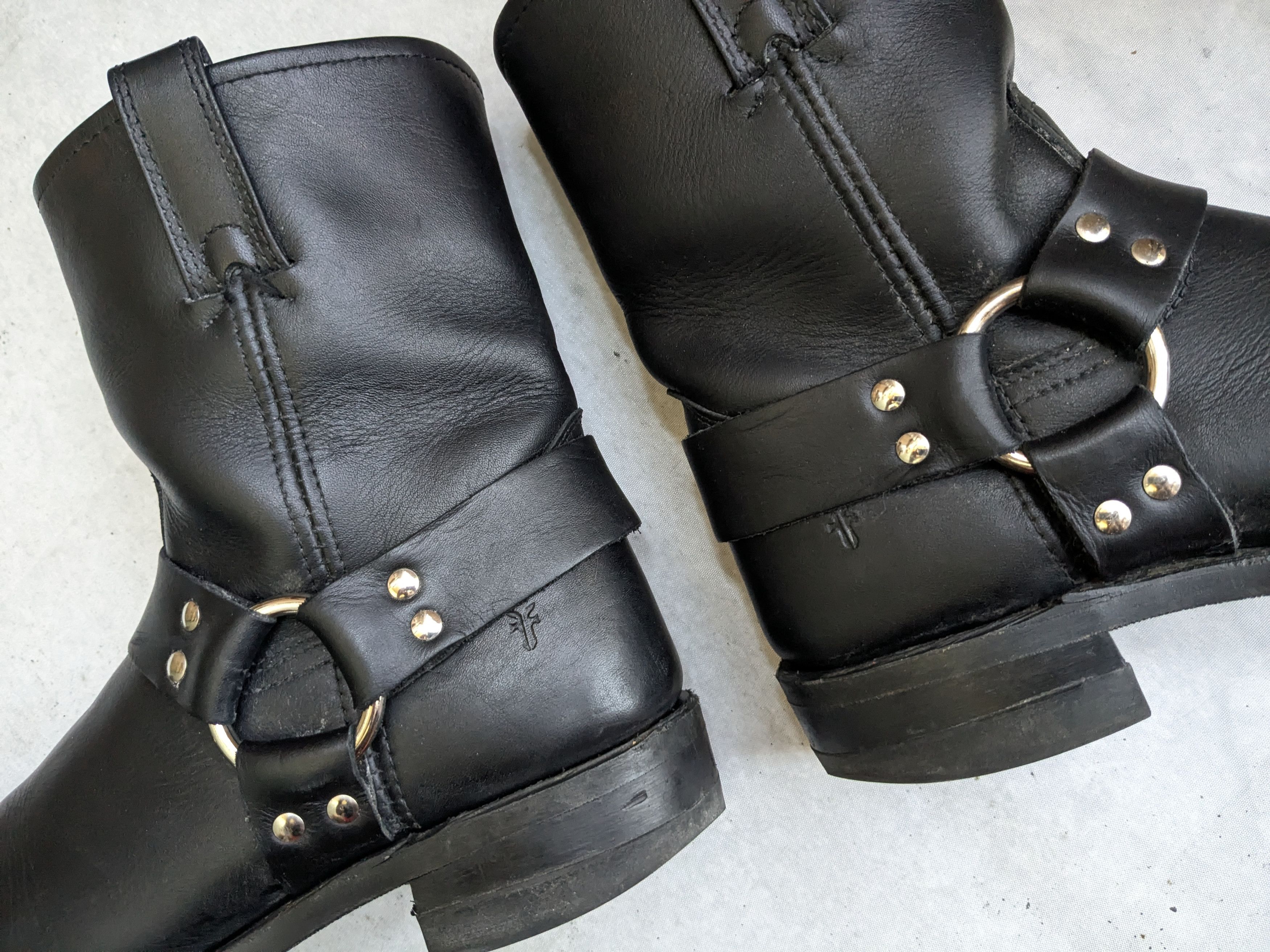 Frye Frye Harness Boots Black Leather 9.5 M Leather Buckle Size US 9.5 / EU 42-43 - 5 Thumbnail