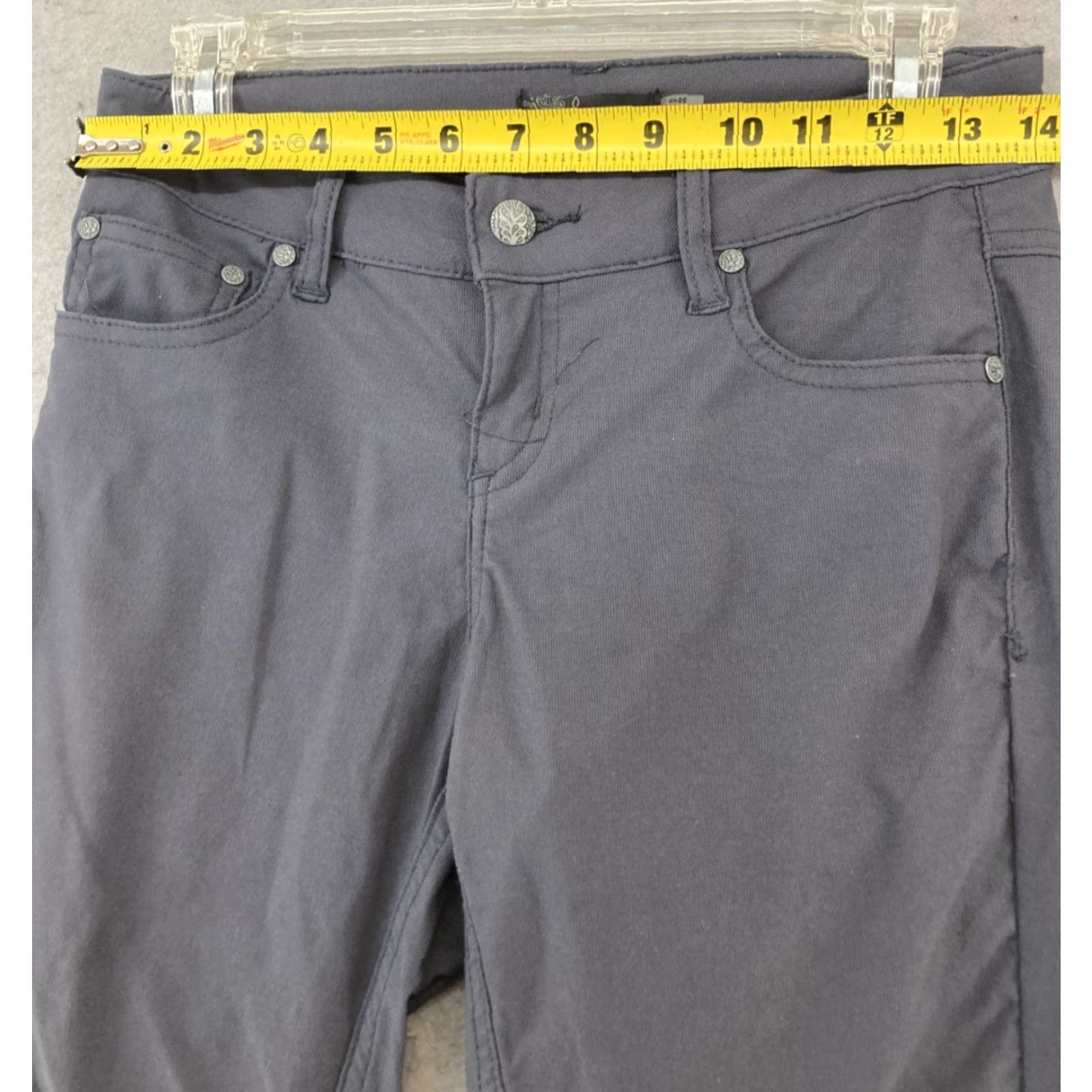 Prana PrAna Gray Jeans Womens 0 Stretch Ribbed Knees Jeans Slim 5-Pocket Gray Size 25" / US 0 / IT 36 - 4 Thumbnail