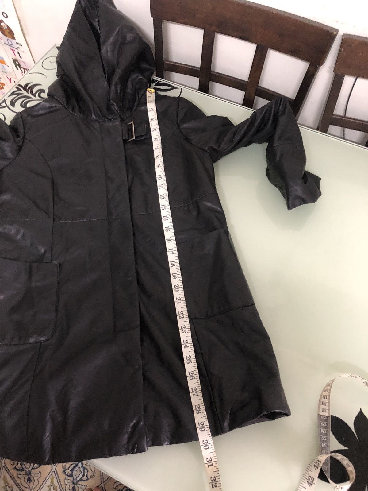 Balmain 🏴 Vintage Balmain Paris Soft Leather Long Jacket Wt Hoodie Size S / US 4 / IT 40 - 22 Thumbnail