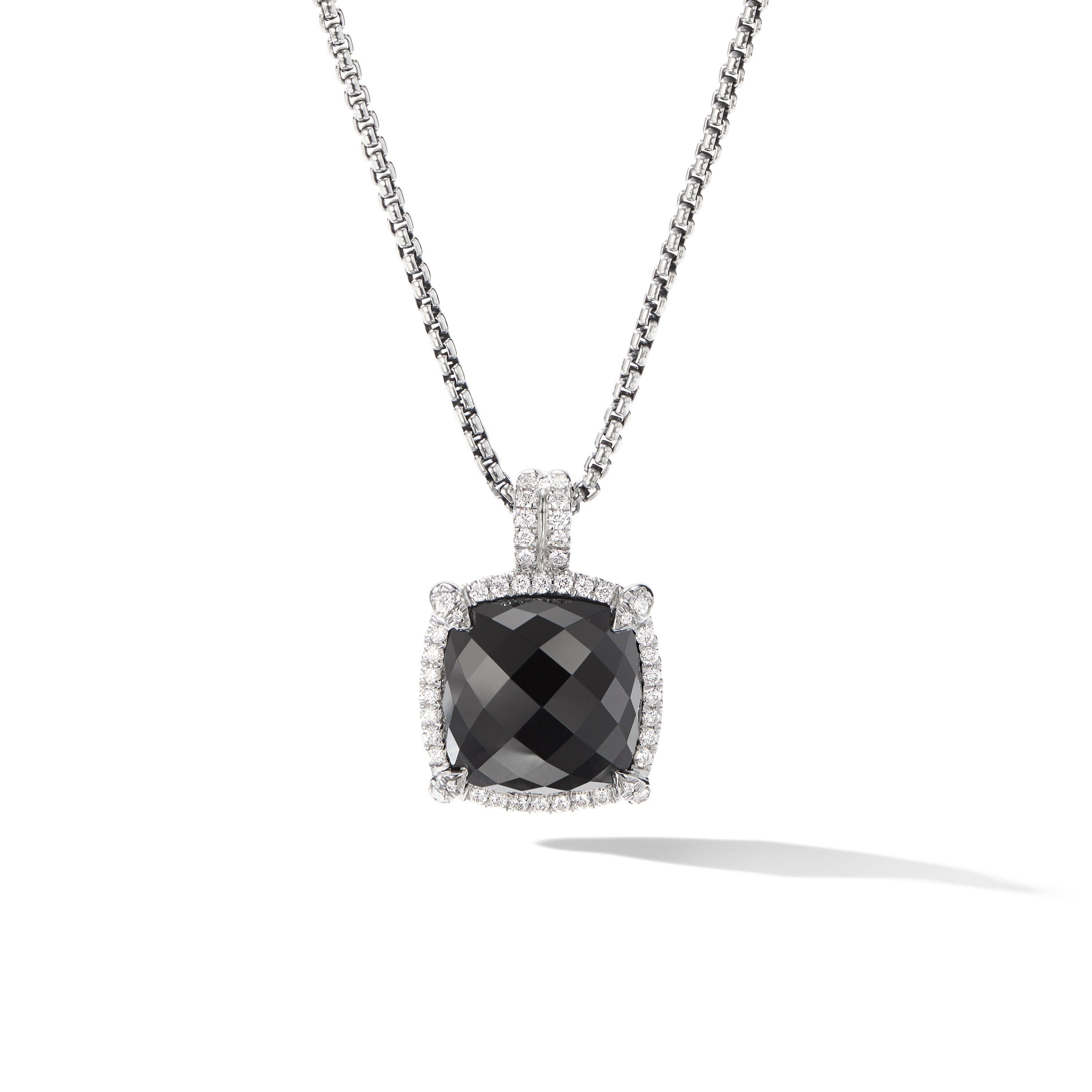 David Yurman o1w1db10325 Chatelaine Pave Bezel Pendant Necklace Size ONE SIZE - 1 Thumbnail