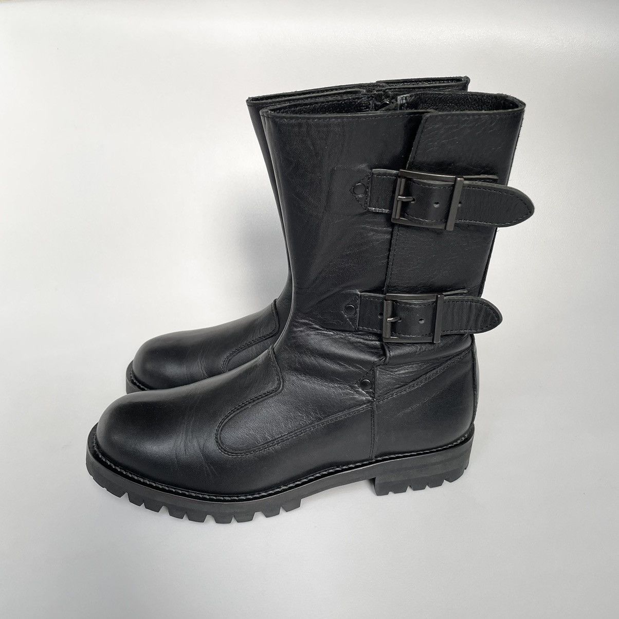 Yohji Yamamoto A/W 11 Black Leather Biker Boots Size US 8.5 / IT 38.5 - 2 Thumbnail