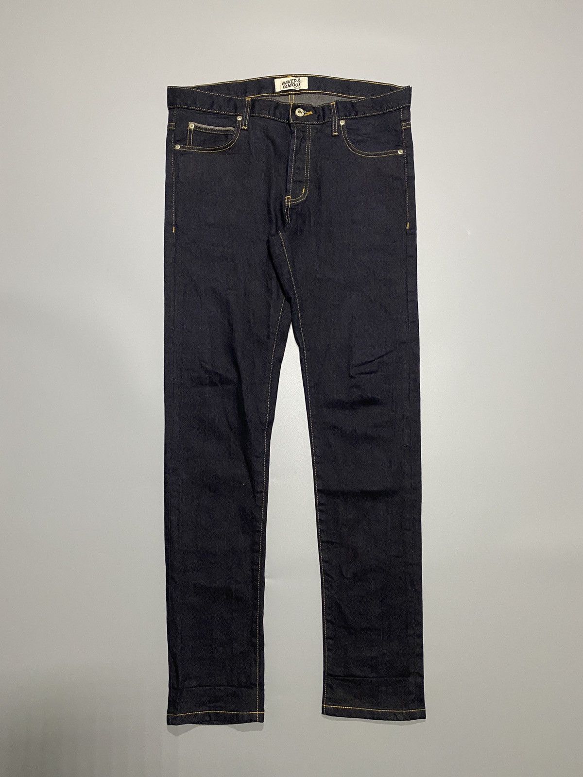 Naked & Famous Super Guy Deep Indigo Stretch Selvedge Jeans Size US 34 / EU 50 - 2 Thumbnail