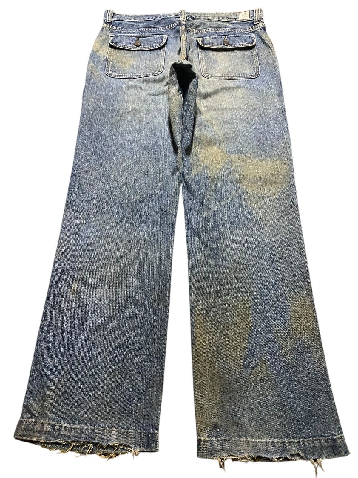 Dapper Dan × Gap Vintage Gap Army Light Wash Distressed Baggy Jeans Size US 35 - 2 Thumbnail