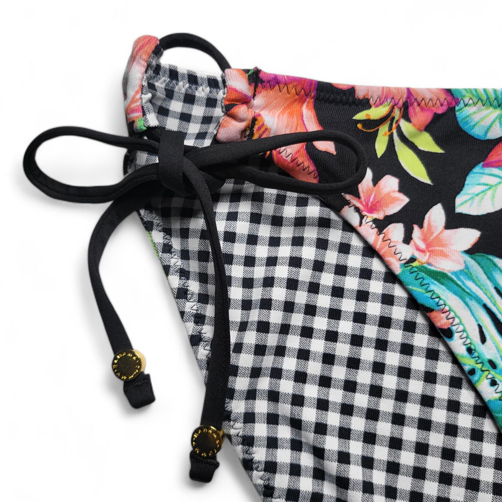 Tommy Bahama NWT TOMMY BAHAMA Fleur de Flora Gingham Check Bikini Bottom Size ONE SIZE - 4 Thumbnail
