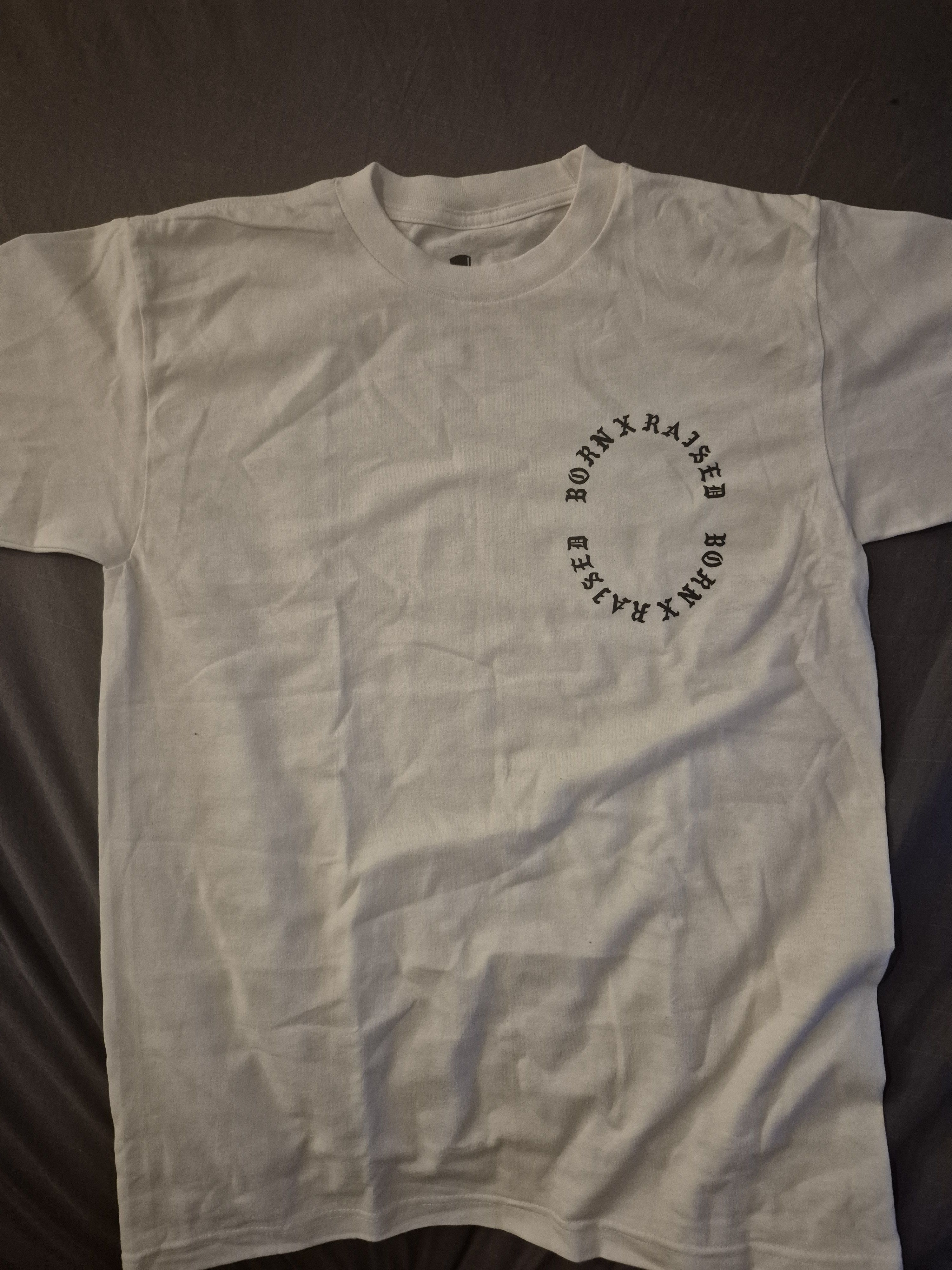 Born X Raised BORN X RAISED Praying Hands Rocker Tee White Blue 