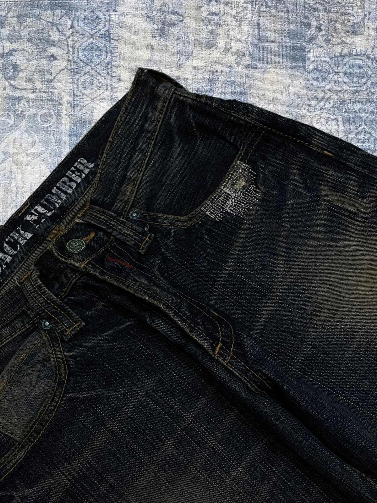 Japanese Brand Vintage 1990s Iconic Japan Designer Back Number Distressed Size US 28 / EU 44 - 8 Thumbnail