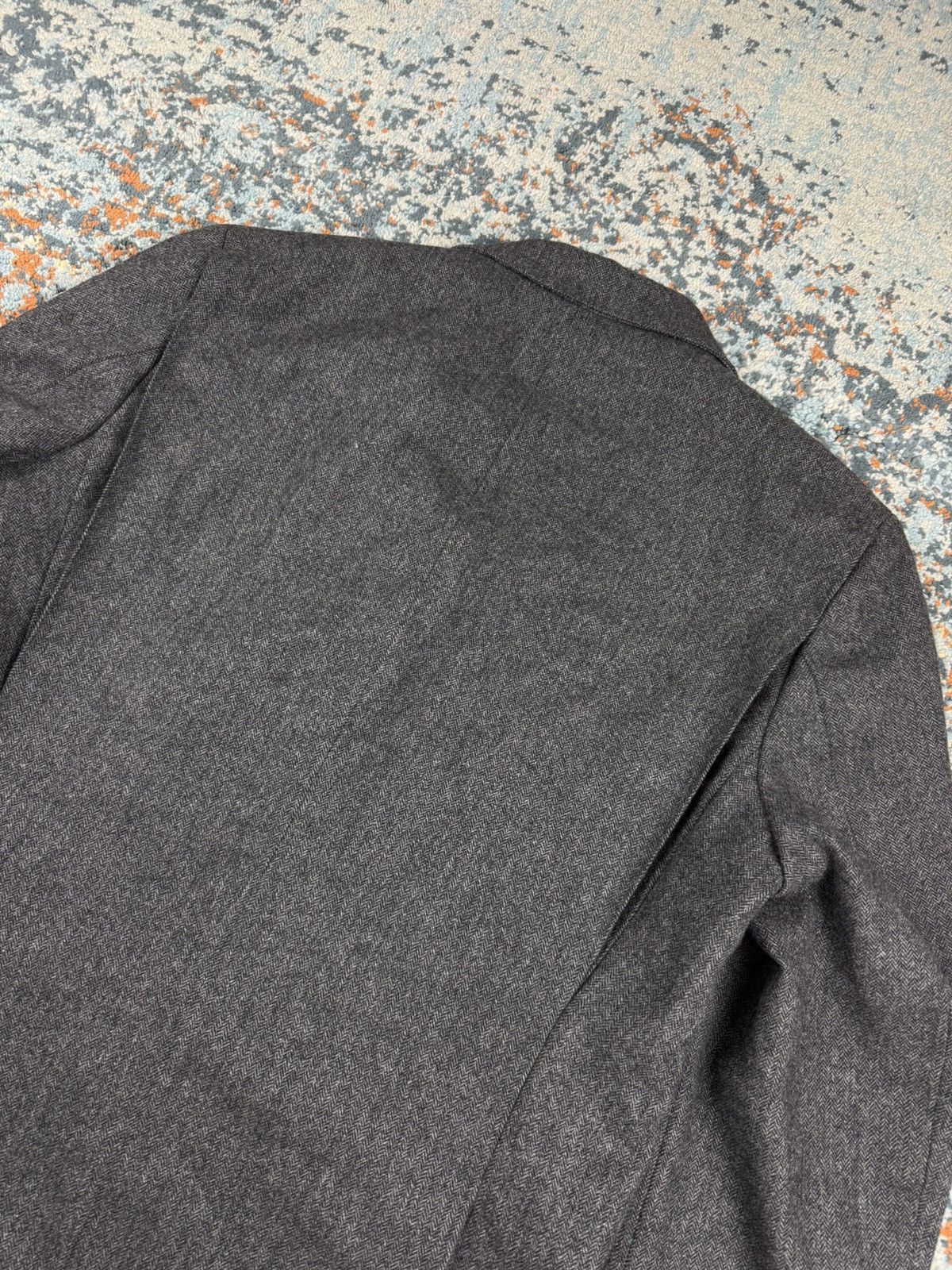 Burberry × Vintage Burberry charcoal wool cashmere blend long blazer old money Size 44R - 6 Thumbnail