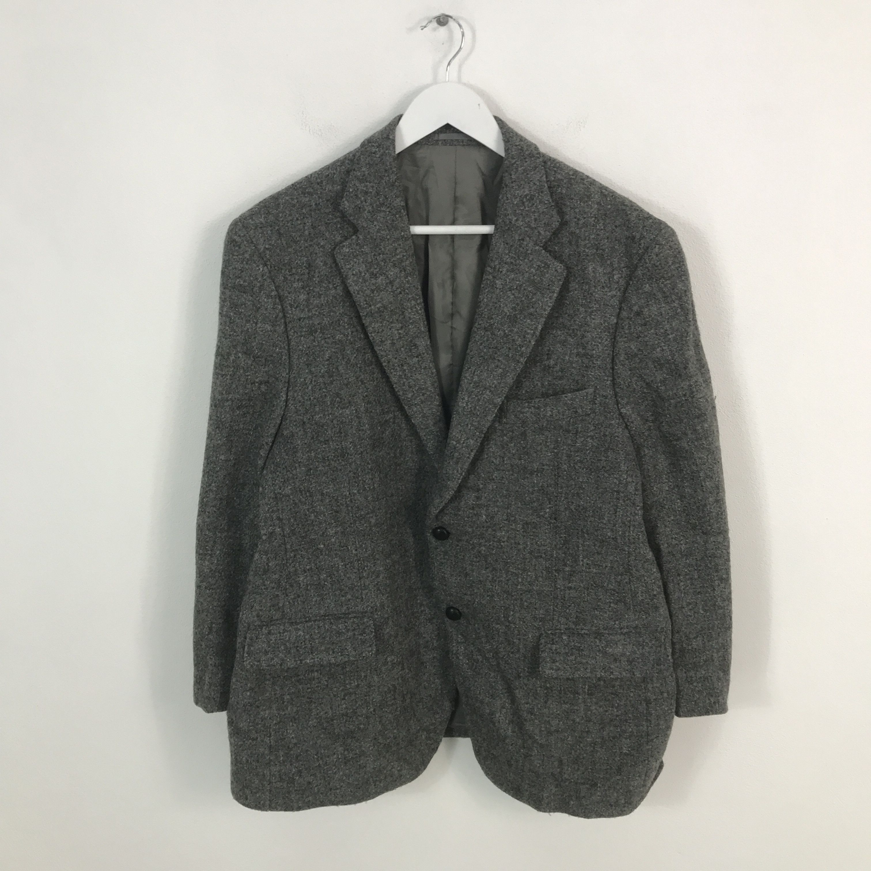 Harris Tweed × Vintage Rare harris tweed classic blazer gray jacket Size US L / EU 52-54 / 3 - 1 Thumbnail