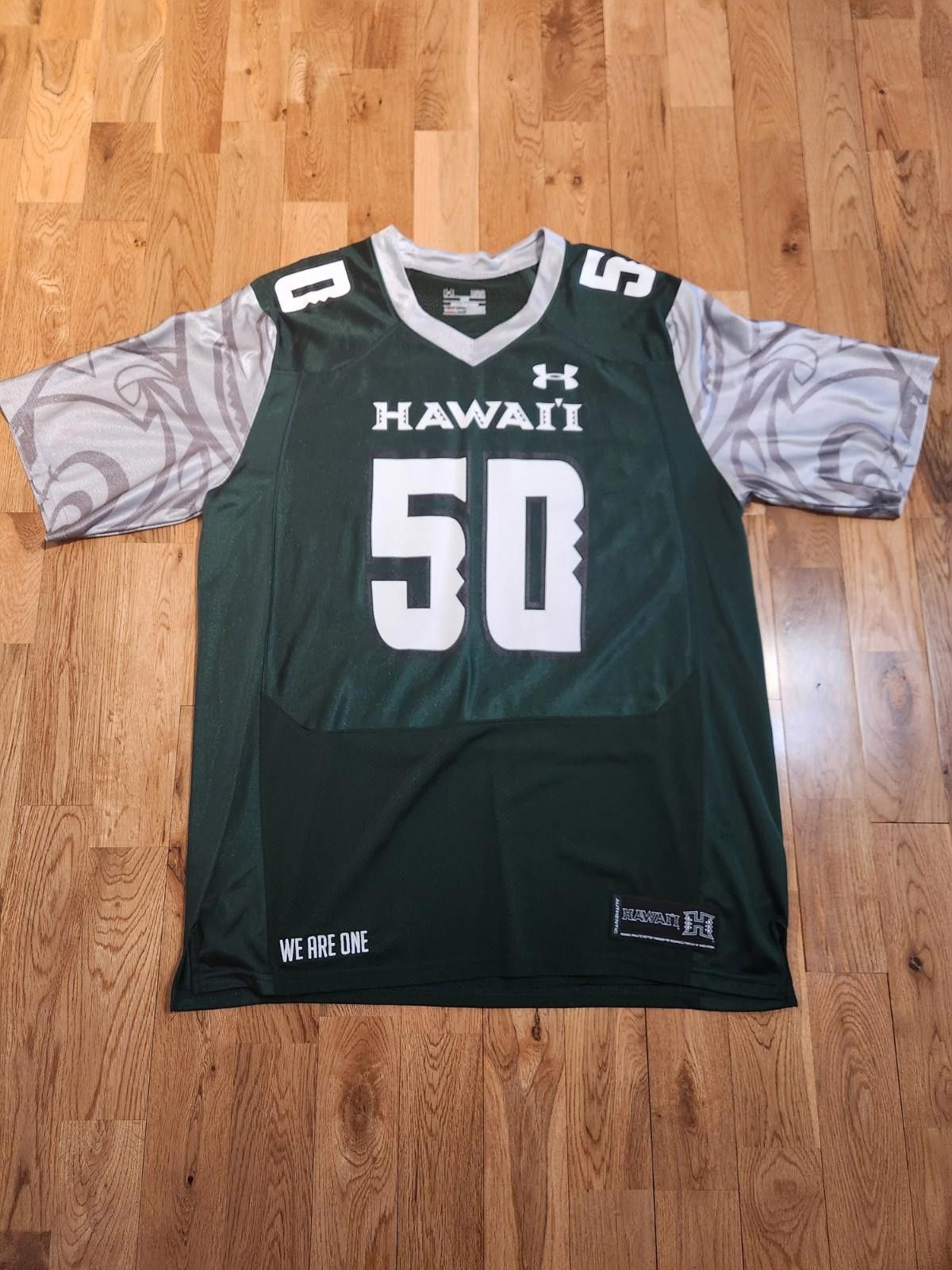 Under Armour Hawaii Rainbow Warriors Jersey Green Men's Large Size ONE SIZE - 1 Thumbnail