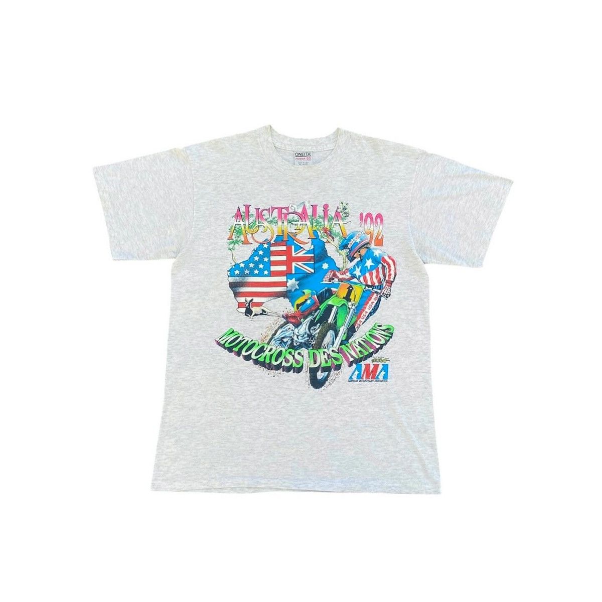 Vintage Vintage 90s Australia Motocross Des Nations tshirt Size US XL / EU 56 / 4 - 1 Thumbnail