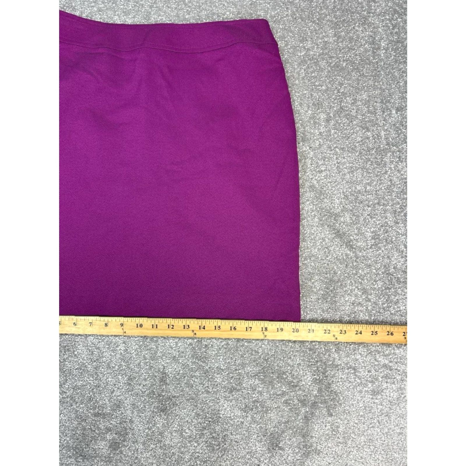 Vintage Tahari ASL Pencil Skirt Women 12 Purple Midi Straight Lined Stretch Zipper Slit Casual Travel Size 34" / US 12 / IT 48 - 5 Thumbnail