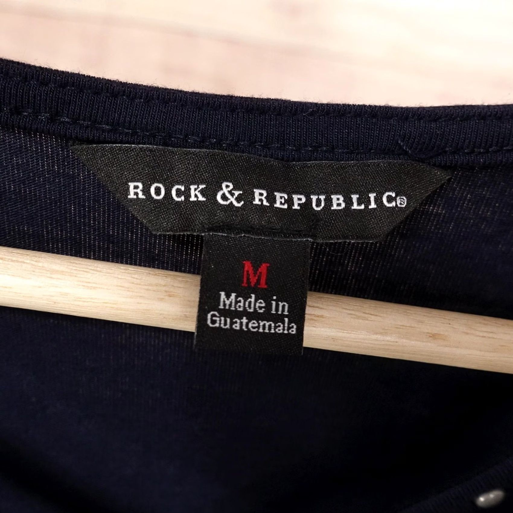 Vintage Rock & Republic Shirt Womens M Blue Tunic V-Neck Studded Strap Casual Stretch Size M / US 6-8 / IT 42-44 - 4 Thumbnail
