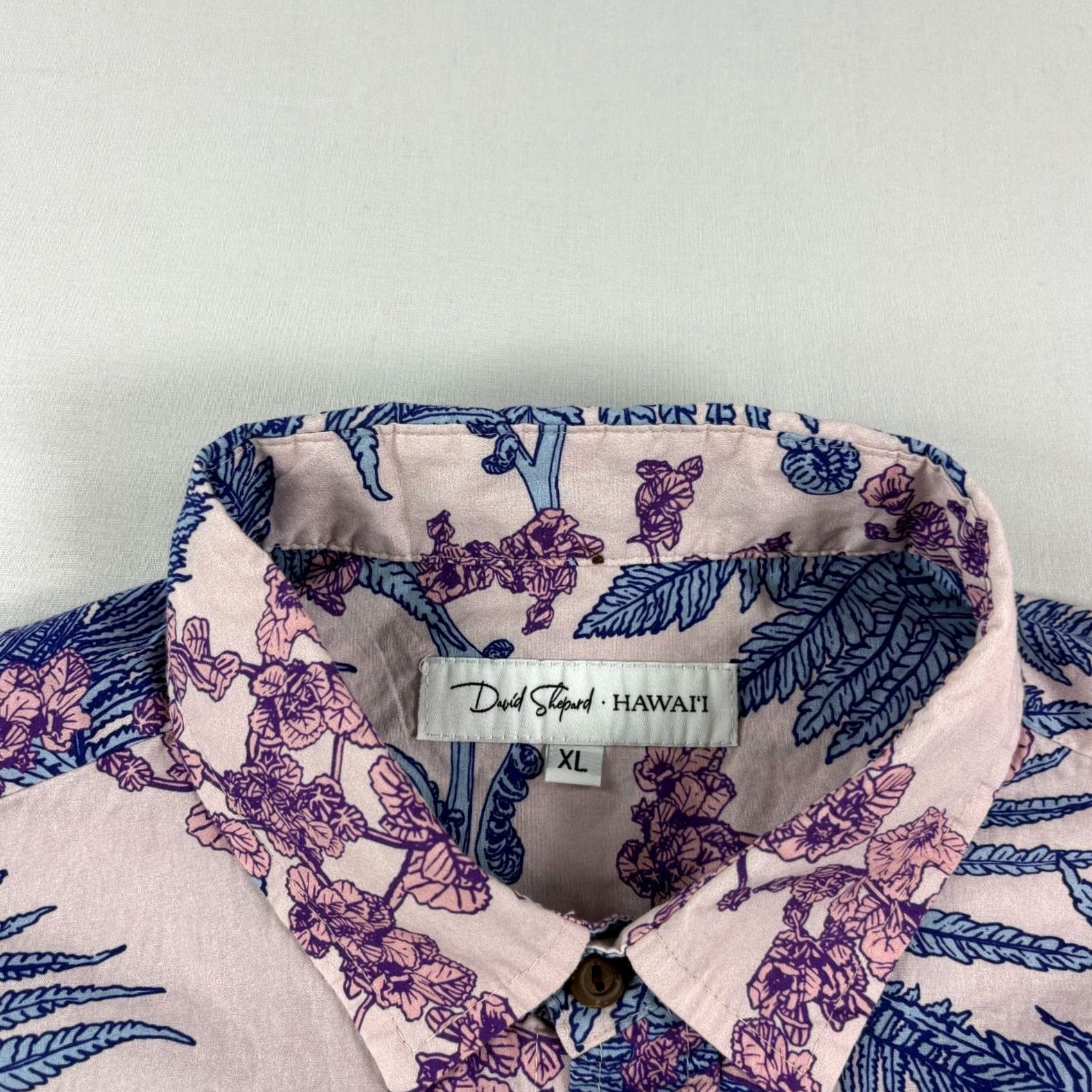 Vintage David Shepard Shirt Mens XL Pink Floral Hawaiian Button Up Aloha Camp Shirts Cardigan? Size US XL / EU 56 / 4 - 3 Thumbnail
