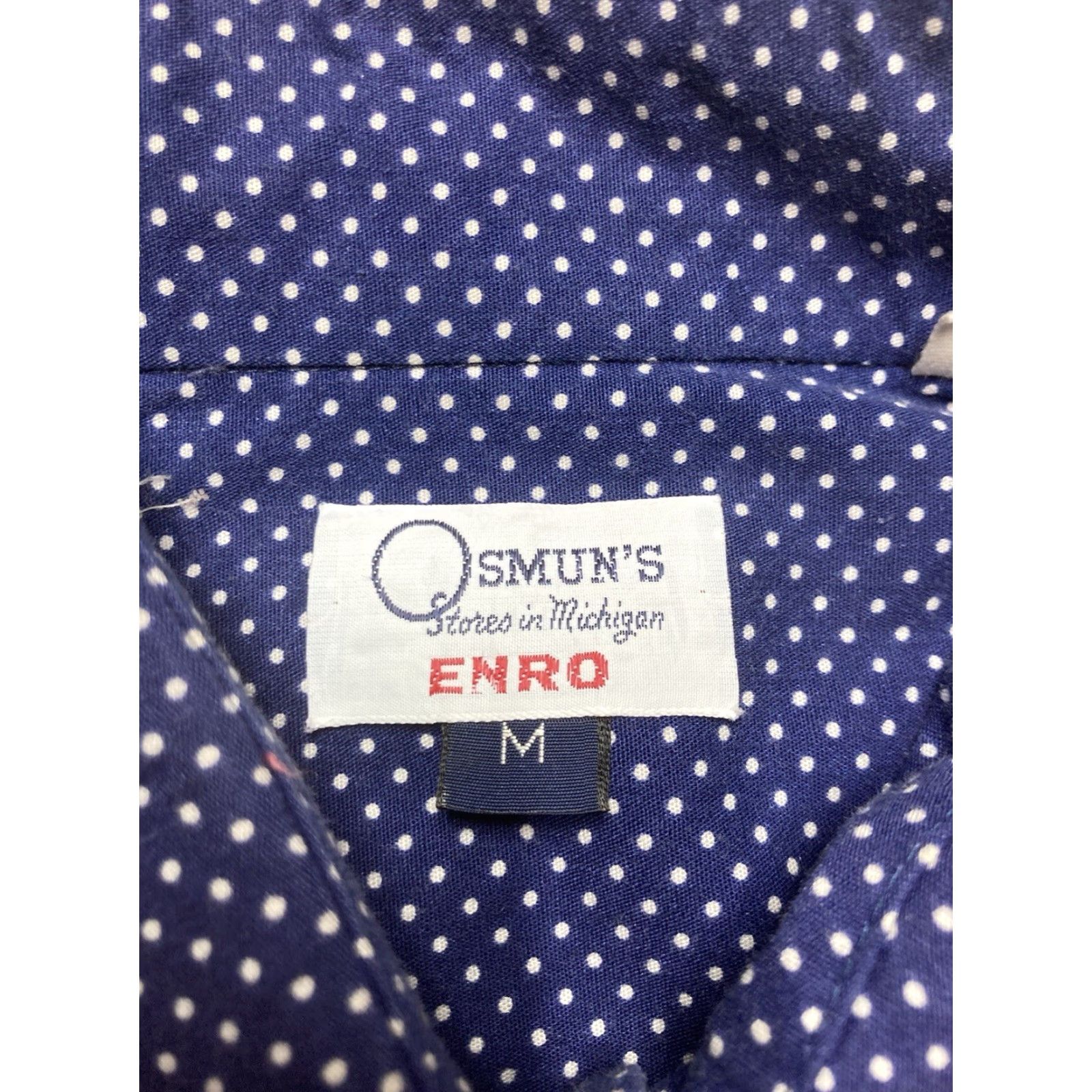 Enro VINTAGE Enro Button-Up Shirt Polka Dot Indigo Blue Short Sleeve Men M Size US M / EU 48-50 / 2 - 4 Thumbnail