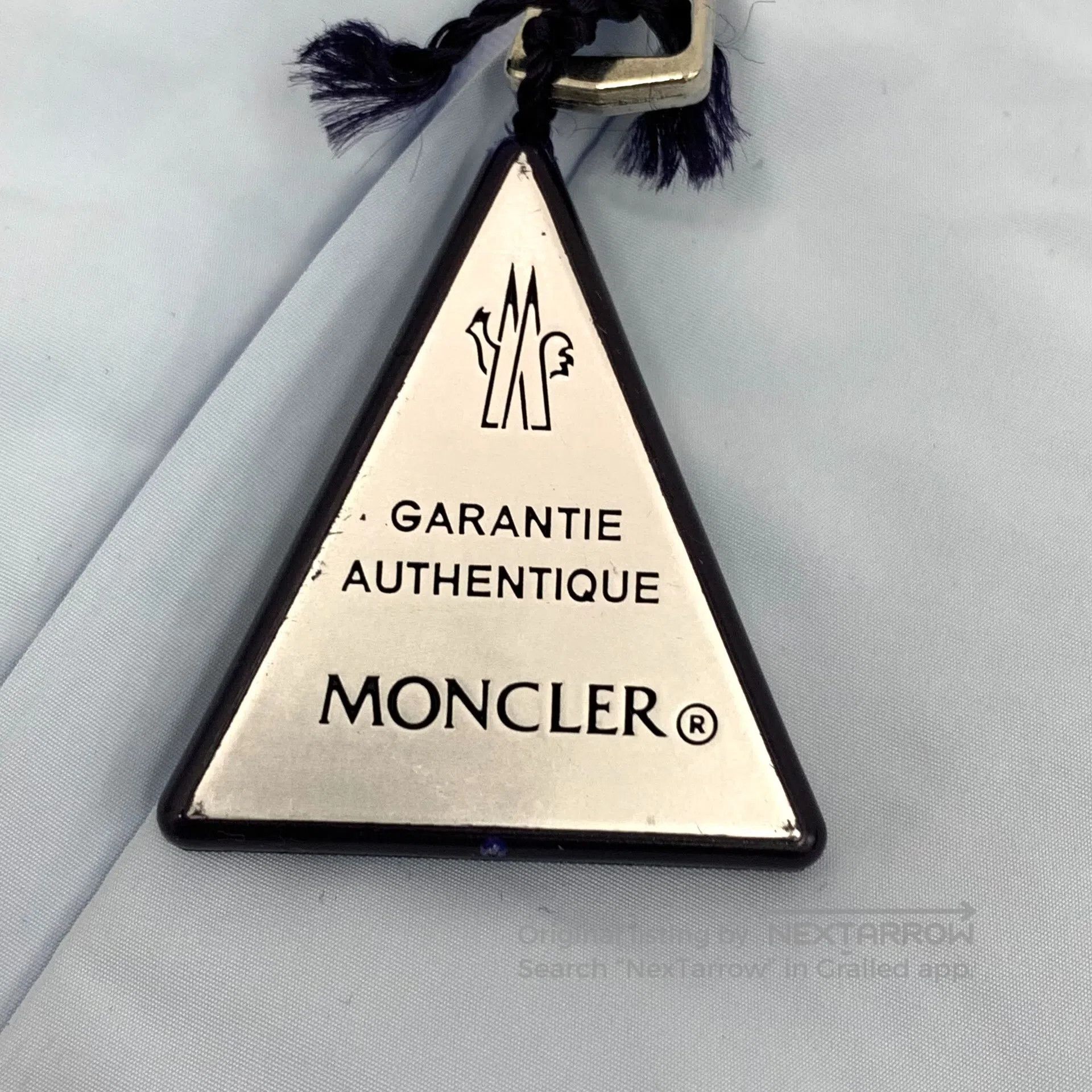 Moncler Moncler Light Blue Logo Diamond Embellished Hooded Drawstr Size US S / EU 44-46 / 1 - 8 Thumbnail