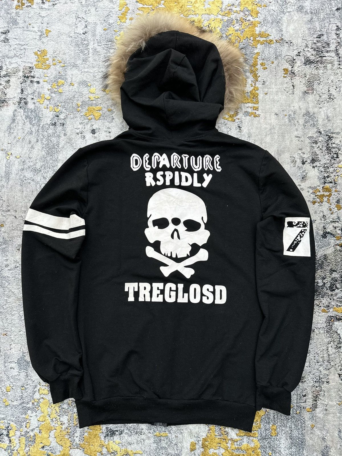 20471120 2000s DEPARTURE RSPIDLY SKULL NUMBER 7 FUR HOODIE LGB STYLE Size US M / EU 48-50 / 2 - 2 Thumbnail