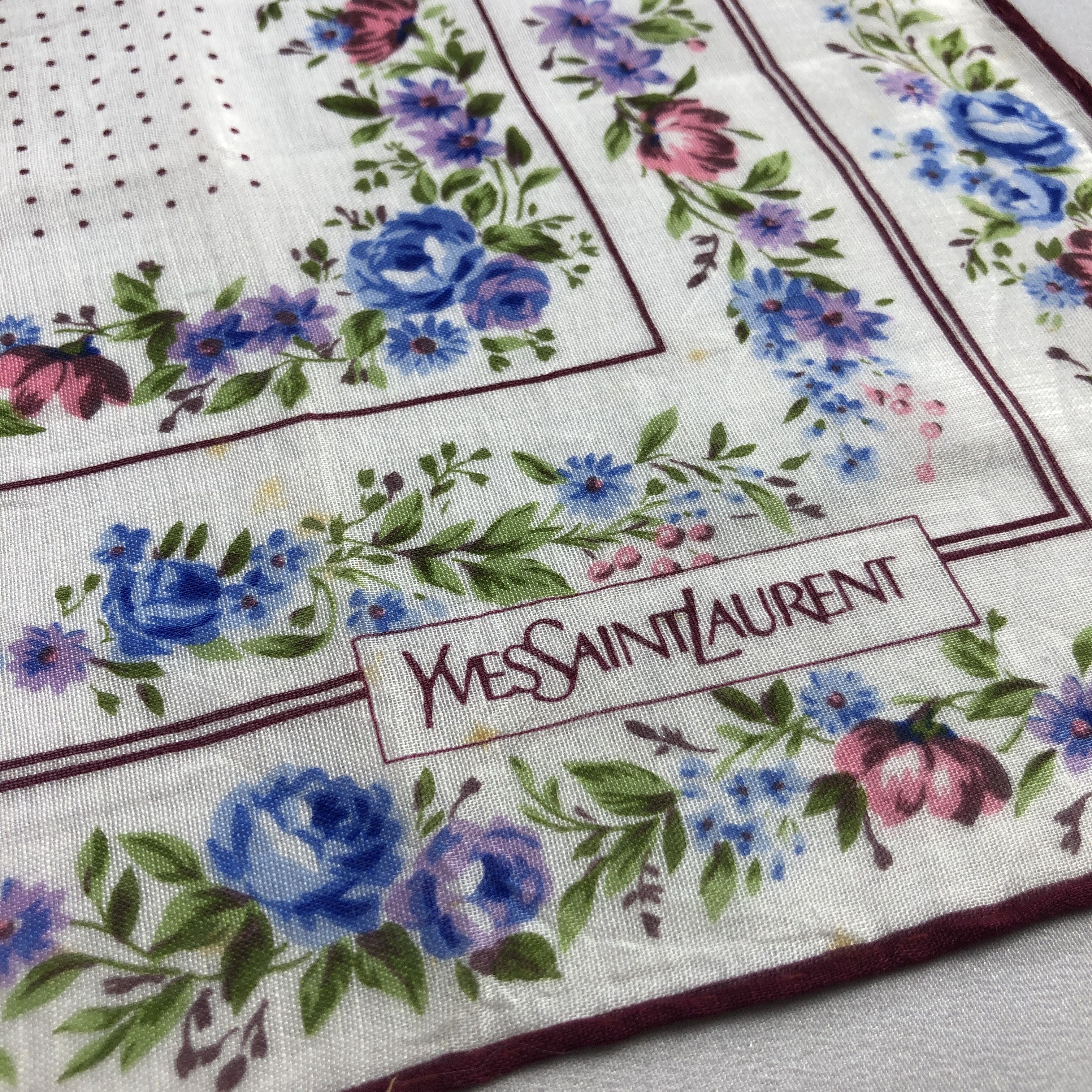 Vintage × Yves Saint Laurent YSL Handkerchief Neckerchief Bandana H2590 Size ONE SIZE - 7 Thumbnail