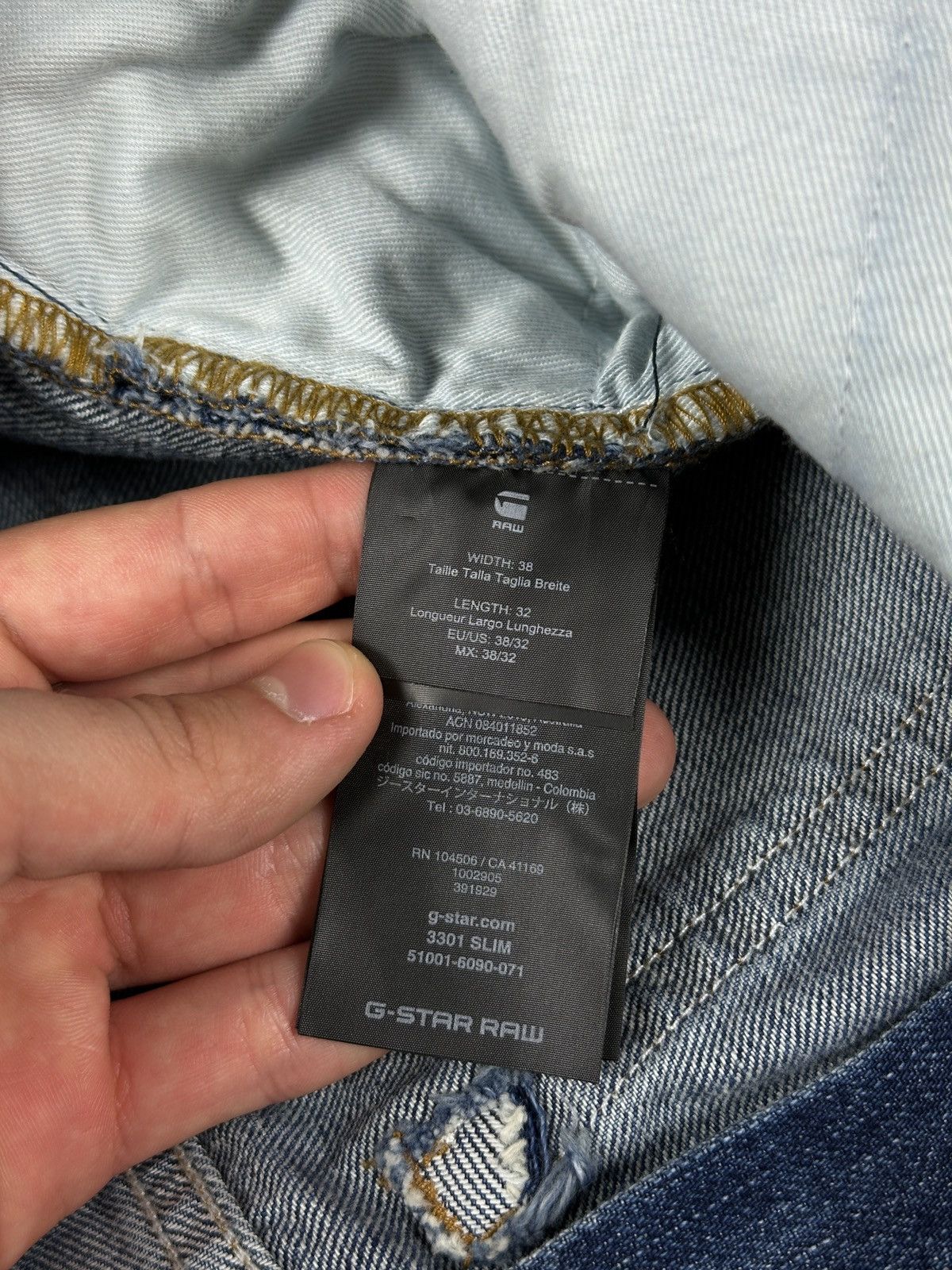 G-Star NEW🏷️ G-Star Raw 3301 Slim Denim Jeans Size US 38 / EU 54 - 7 Thumbnail