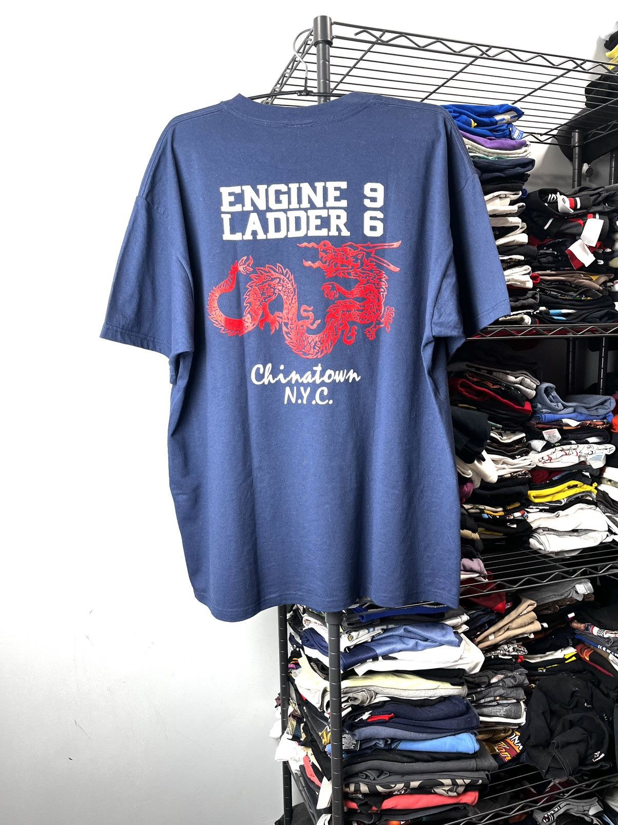 Vintage Vintage FDNY Chinatown Fire Department Graphic Tee Size US XL / EU 56 / 4 - 1 Thumbnail