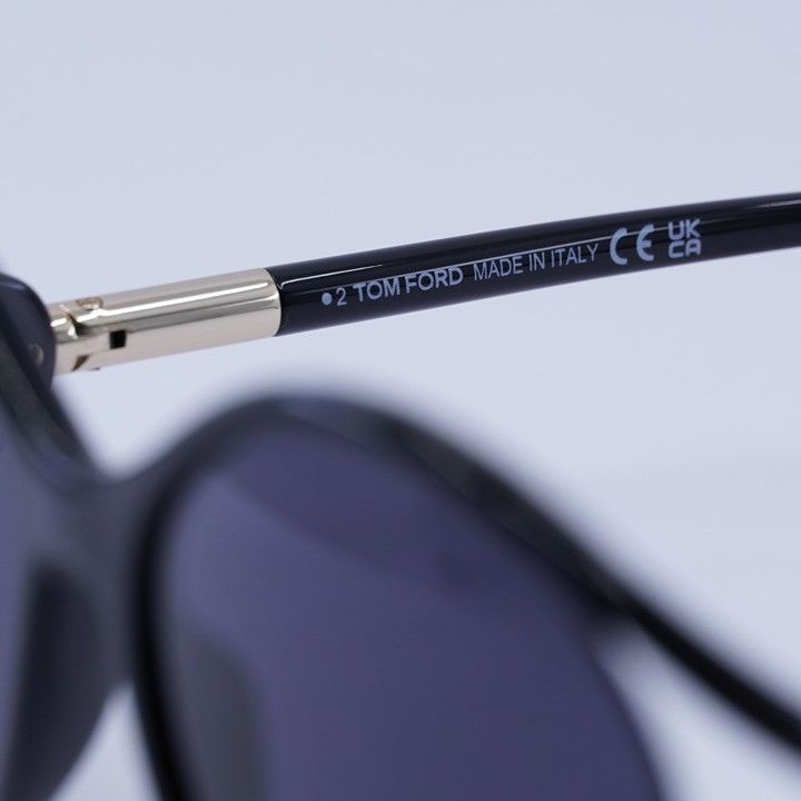 Tom Ford Tom Ford Melody FT1090 01A Sunglasses Shiny Black Geometric Size ONE SIZE - 6 Thumbnail