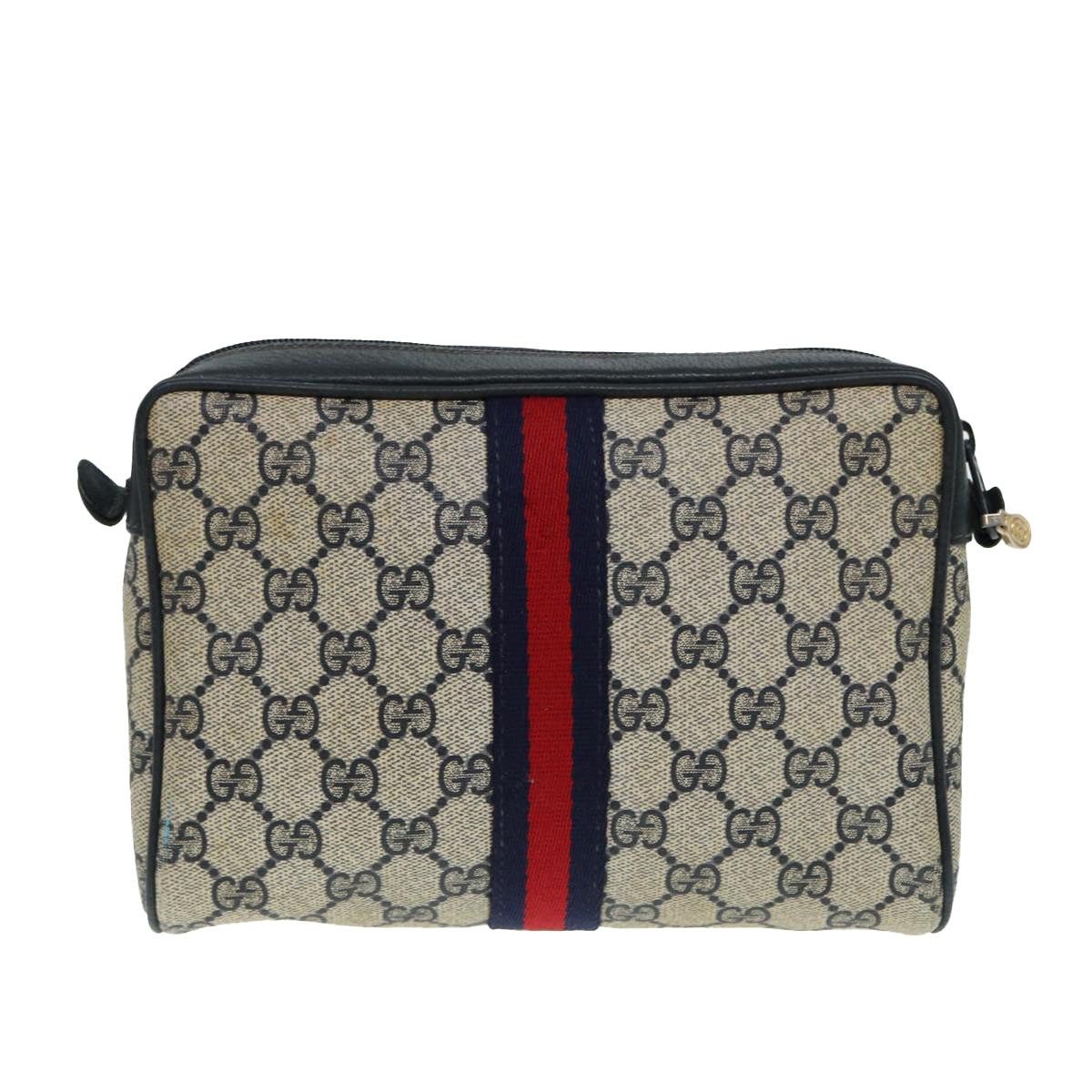 Gucci GUCCI GG Supreme Sherry Line Clutch Bag Pvc Red Navy Size ONE SIZE - 2 Thumbnail