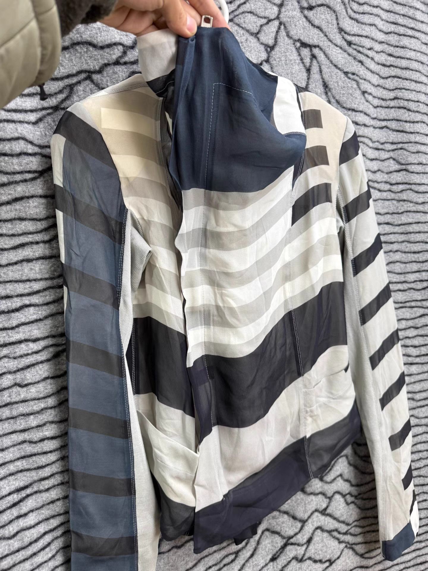 Rick Owens Rick Owens Mesh Stripe Biker Jacket K20 Size XS / US 0-2 / IT 36-38 - 4 Thumbnail