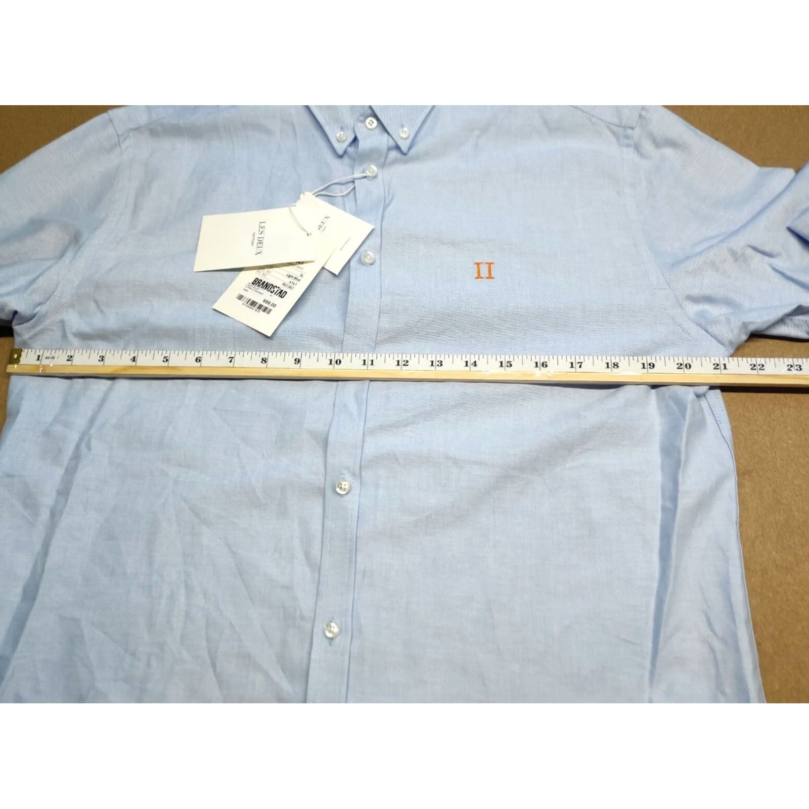 Les Deux Les Deux Men Button-Down Shirt XL Blue Long Sleeve Button-Up Casual Fall Spring Summer Winter Mens Size US XL / EU 56 / 4 - 3 Thumbnail
