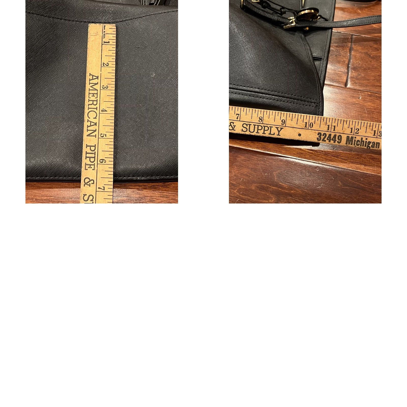 Michael Kors Michael Kors Satchel Handbag Women's Large Jet Set Black Monogram Purse Size ONE SIZE - 9 Thumbnail