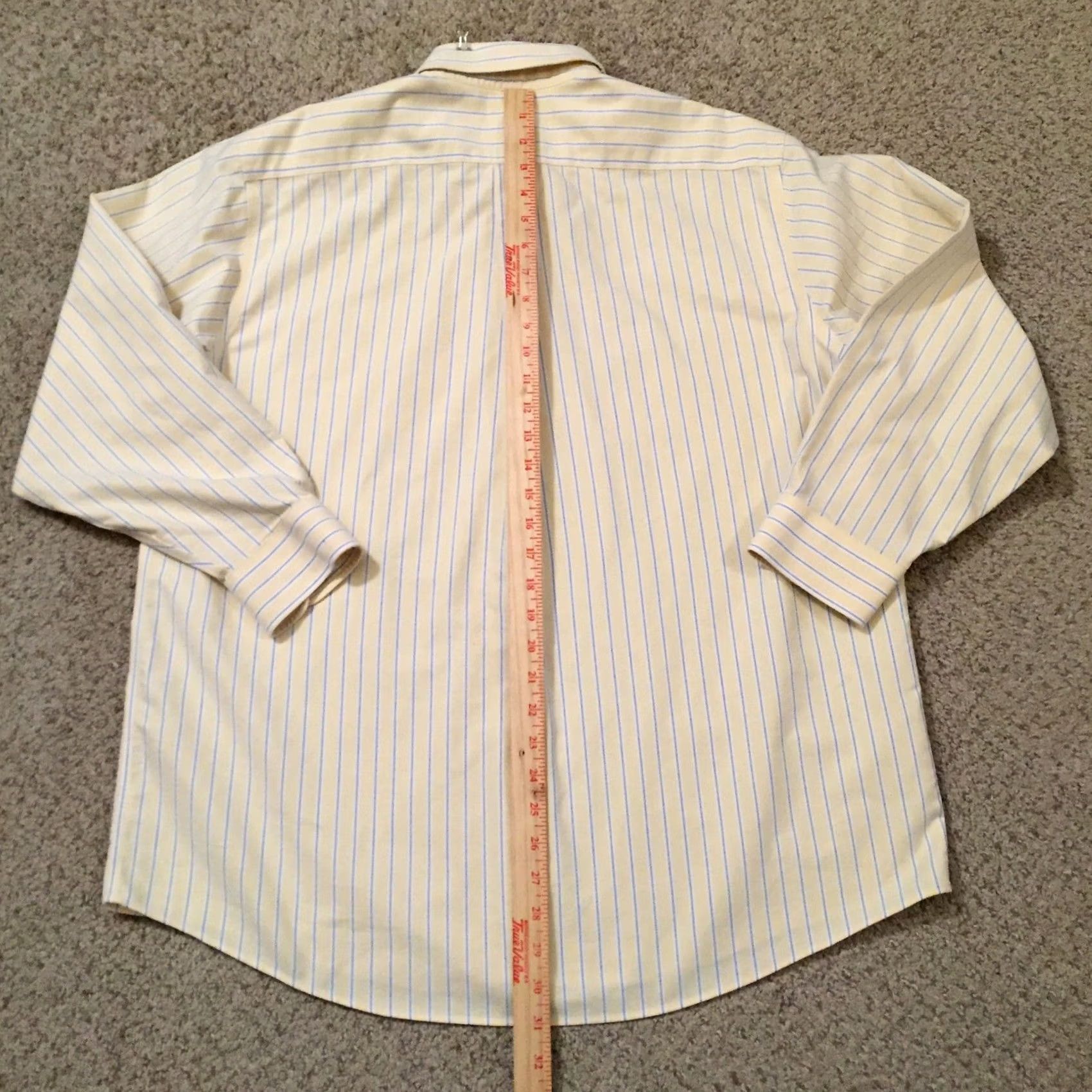 Vintage L.L. Bean Shirt Mens 16.5 Yellow Striped Long Sleeve Button Up Size US XL / EU 56 / 4 - 6 Thumbnail