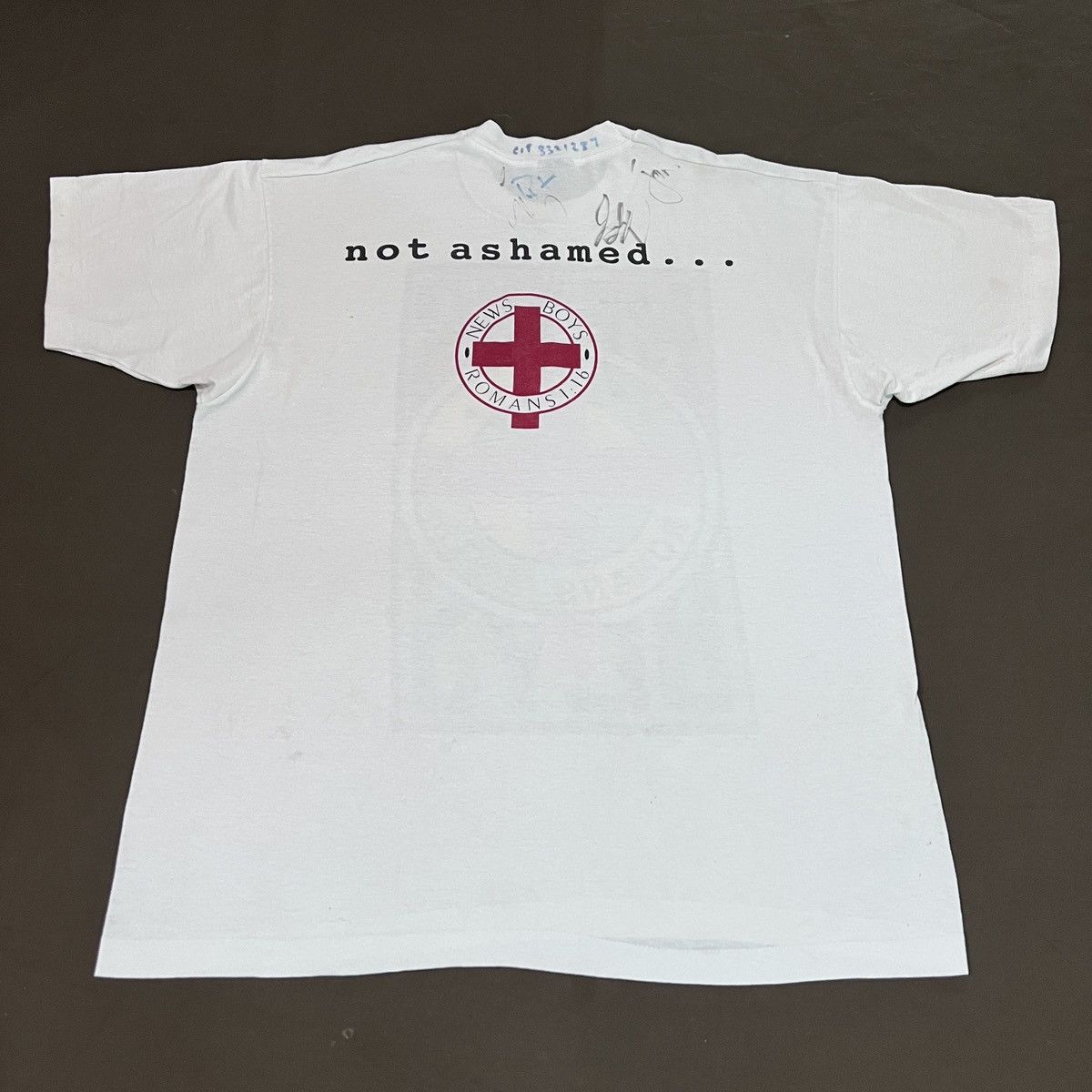 Band Tees Rare 90s Newsboys band Christian rock XL signature God Jesus Size US XL / EU 56 / 4 - 6 Thumbnail