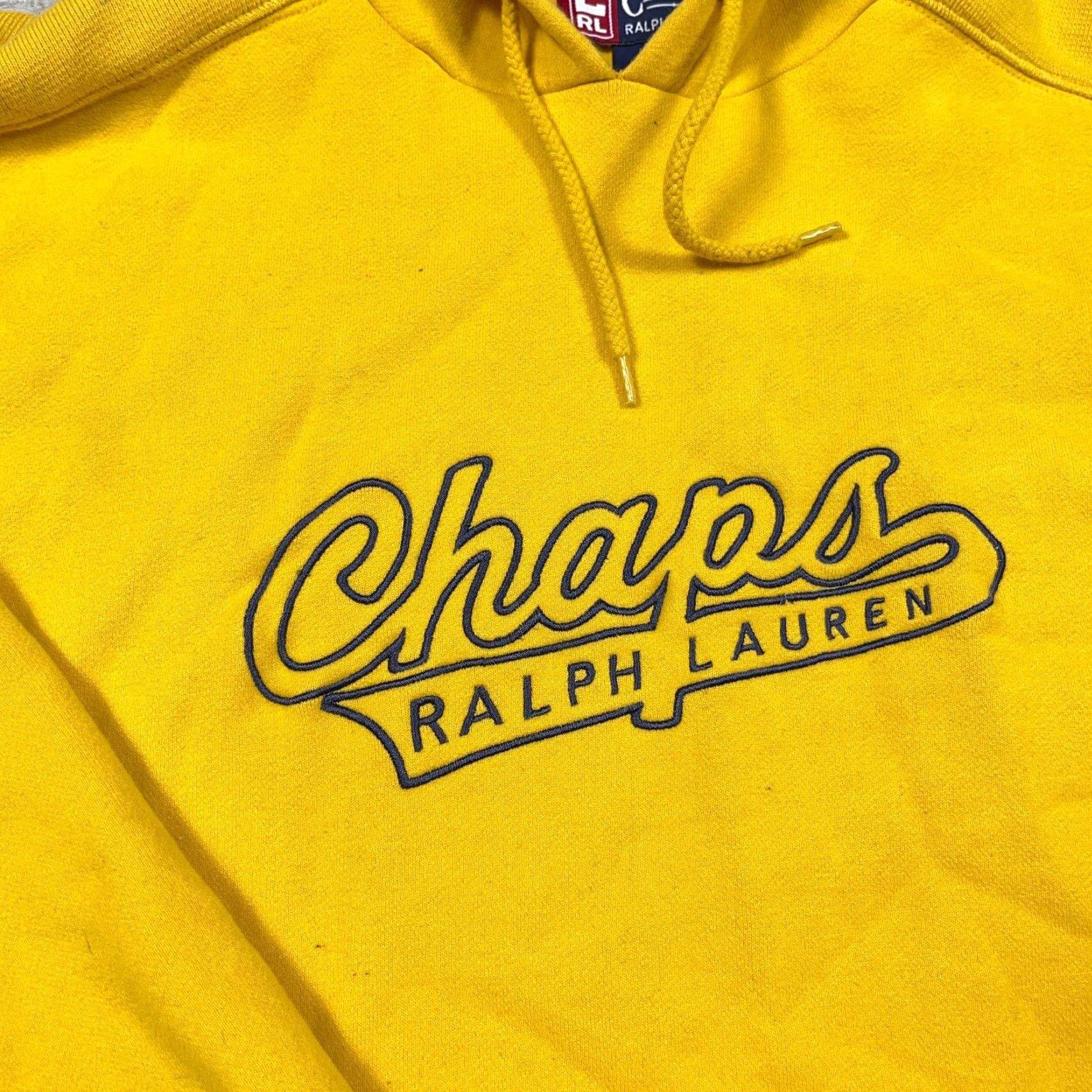 Chaps VINTAGE Chaps Ralph Lauren Hoodie Men XL Yellow Sweatshirt Script Spell Out Y2K Size US XL / EU 56 / 4 - 4 Thumbnail