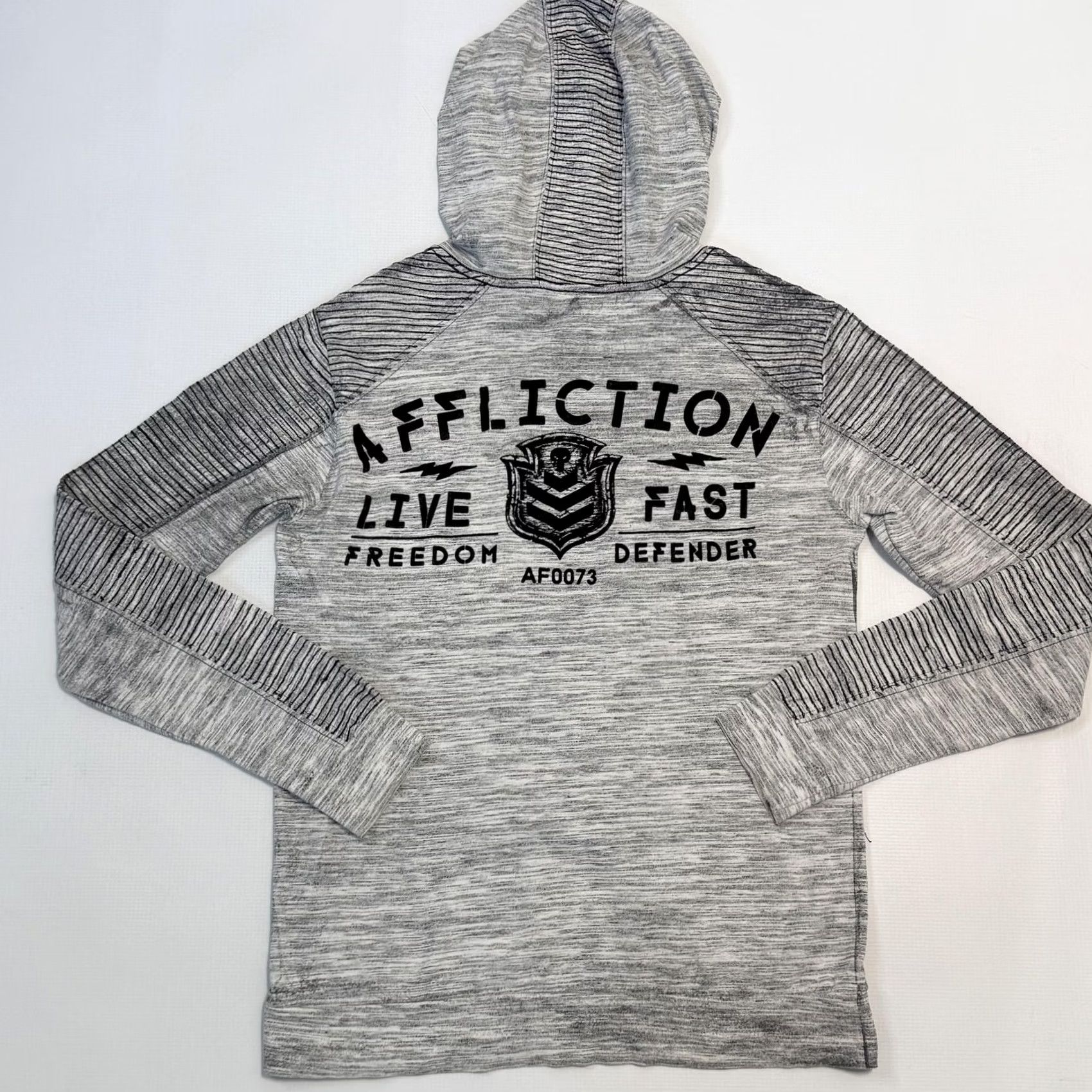 Affliction Affliction Hoodie Mens Small Gray Live Fast Freedom Defender Pullover Sweatshirt Size US S / EU 44-46 / 1 - 8 Thumbnail