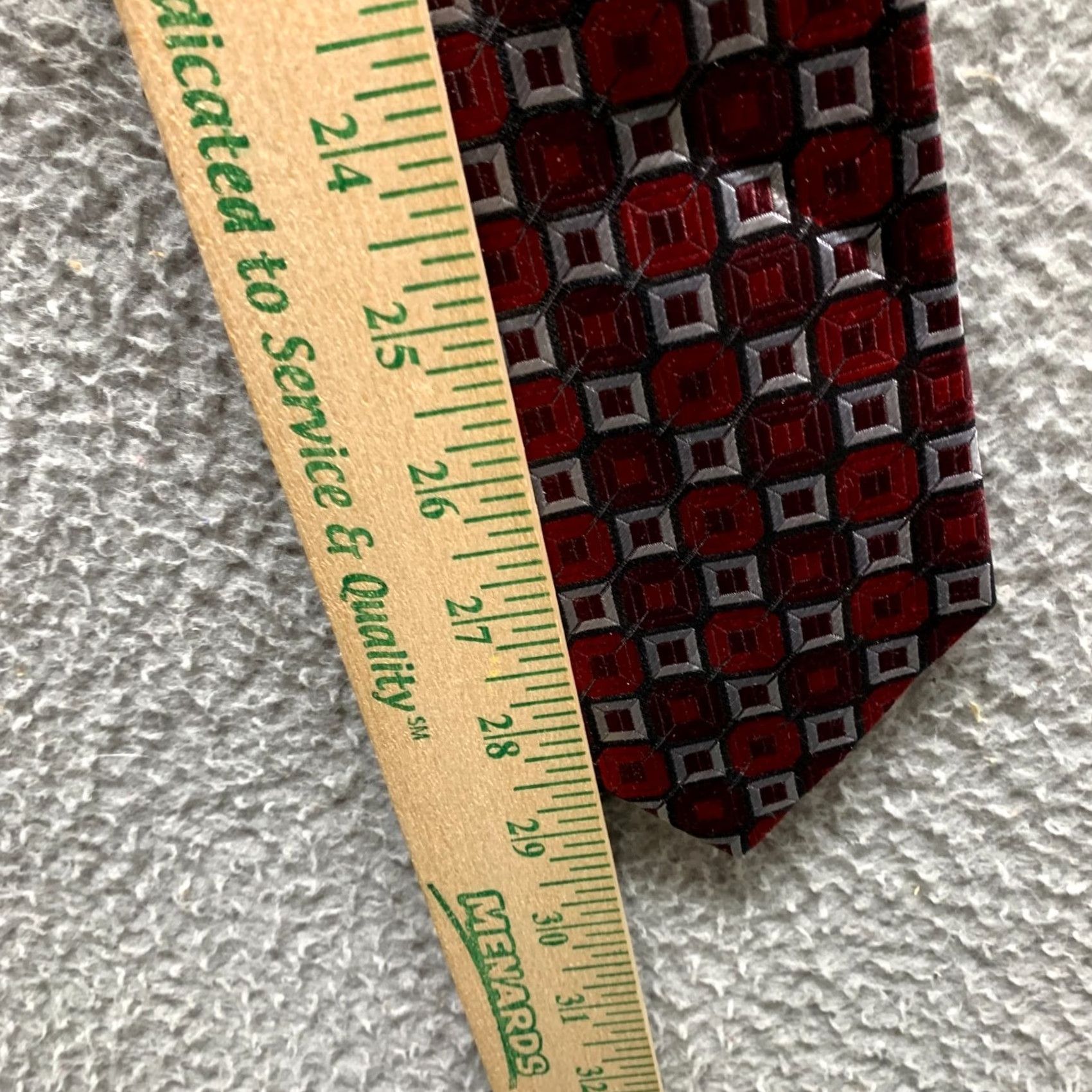 Vintage VINTAGE Diamond Tie Red Black Mens 3.5 Inch Silk Necktie Classic 57"-60" Geometric Pattern Adult Silk Tie Mens Size ONE SIZE - 5 Thumbnail