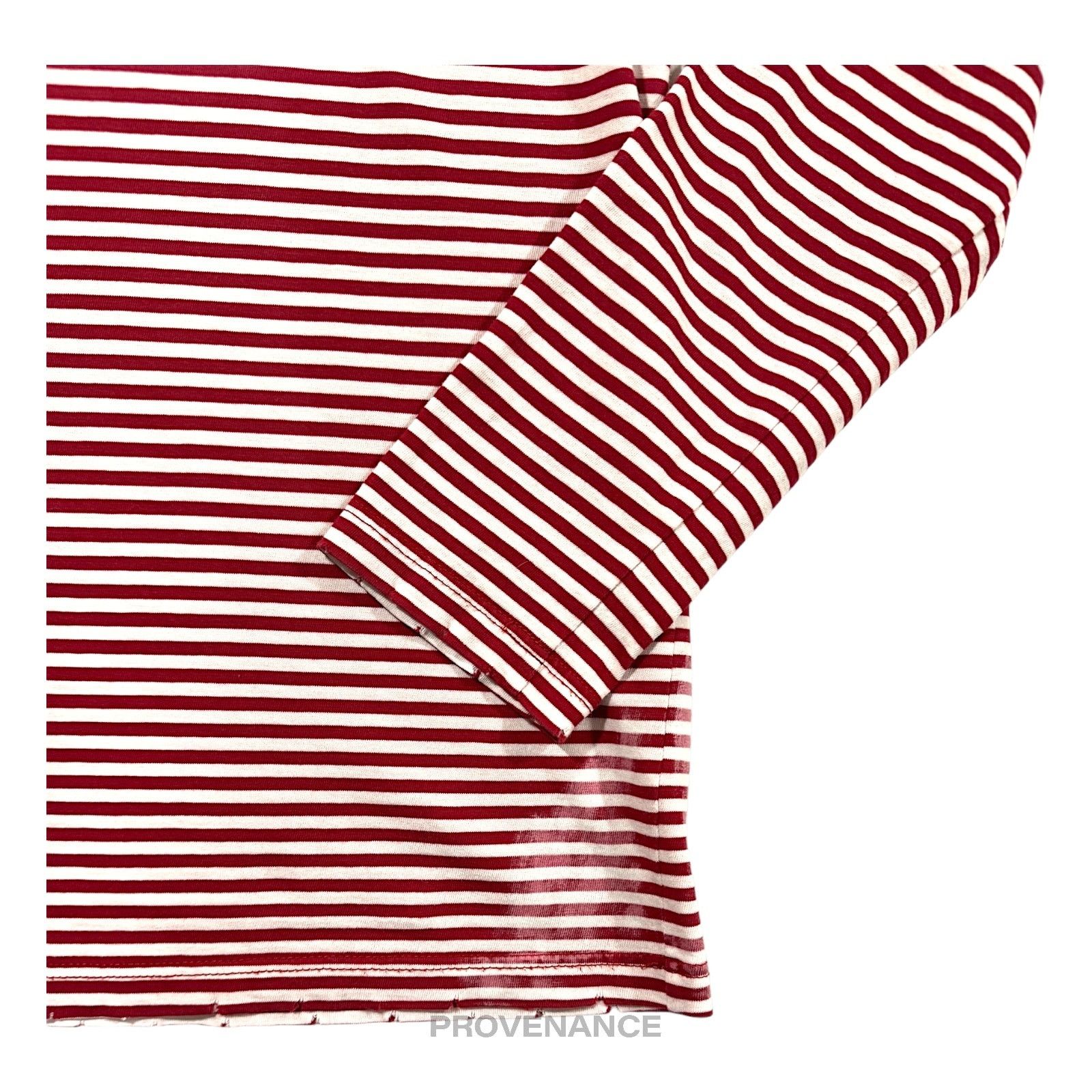 Balmain 🔴 Balmain Striped Long Sleeve T-Shirt - Red White Size US S / EU 44-46 / 1 - 7 Thumbnail